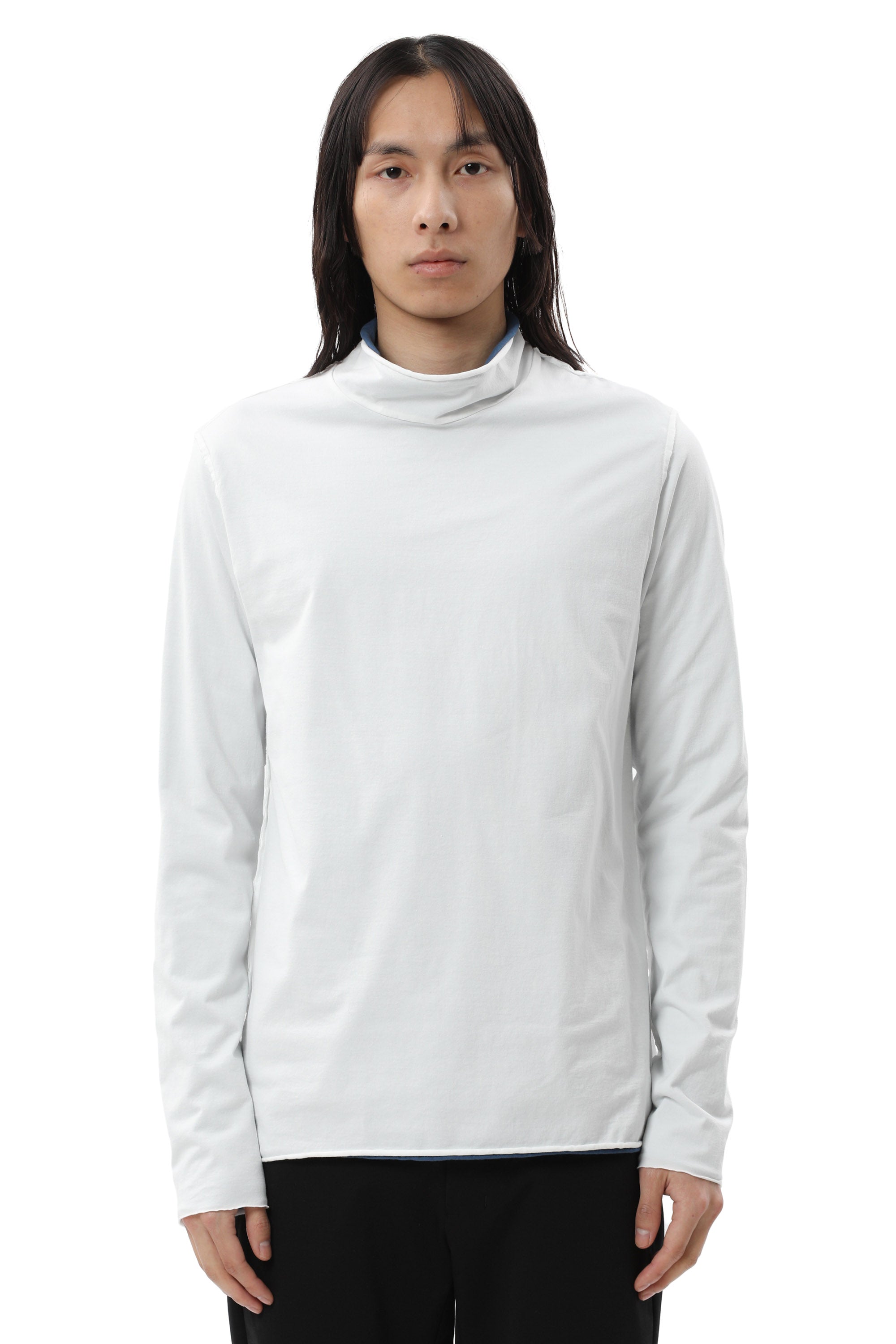 AJ22-047 80/2 TIGHT TENSION JERSEY LAYERED HIGHNECK L/S TEE