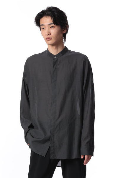 Released in February AS41-070 Rayon/Cotton Jacquard Oversized Band Collar Shirt L/S