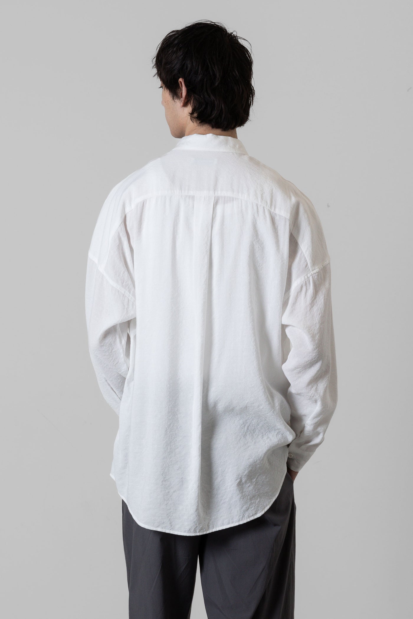 AS41-012 レーヨン/ナイロンローン オーバーサイズシャツ