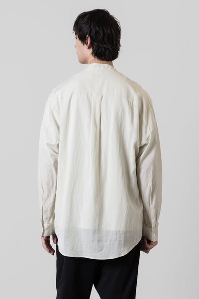 2月发售 AS41-070 人造丝/棉质提花大廓形立领衬衫 L/S