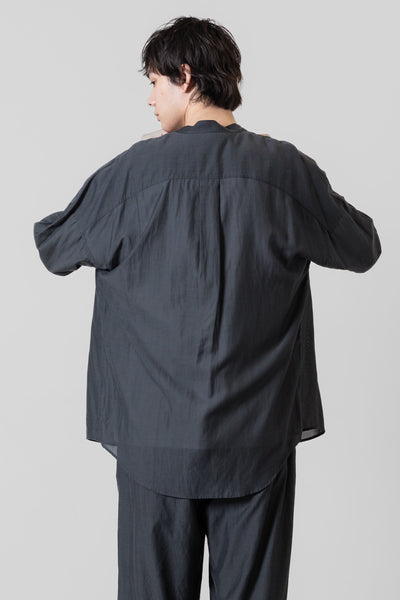 Released in February AS41-070 Rayon/Cotton Jacquard Oversized Band Collar Shirt L/S