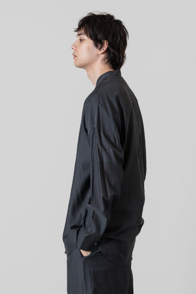 3月発売 AS41-070 レーヨン/コットンジャガード オーバーサイズバンドカラーシャツ L/S