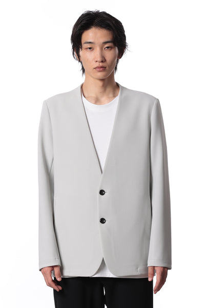 AG41-037 Polyester stretch double cross collarless jacket