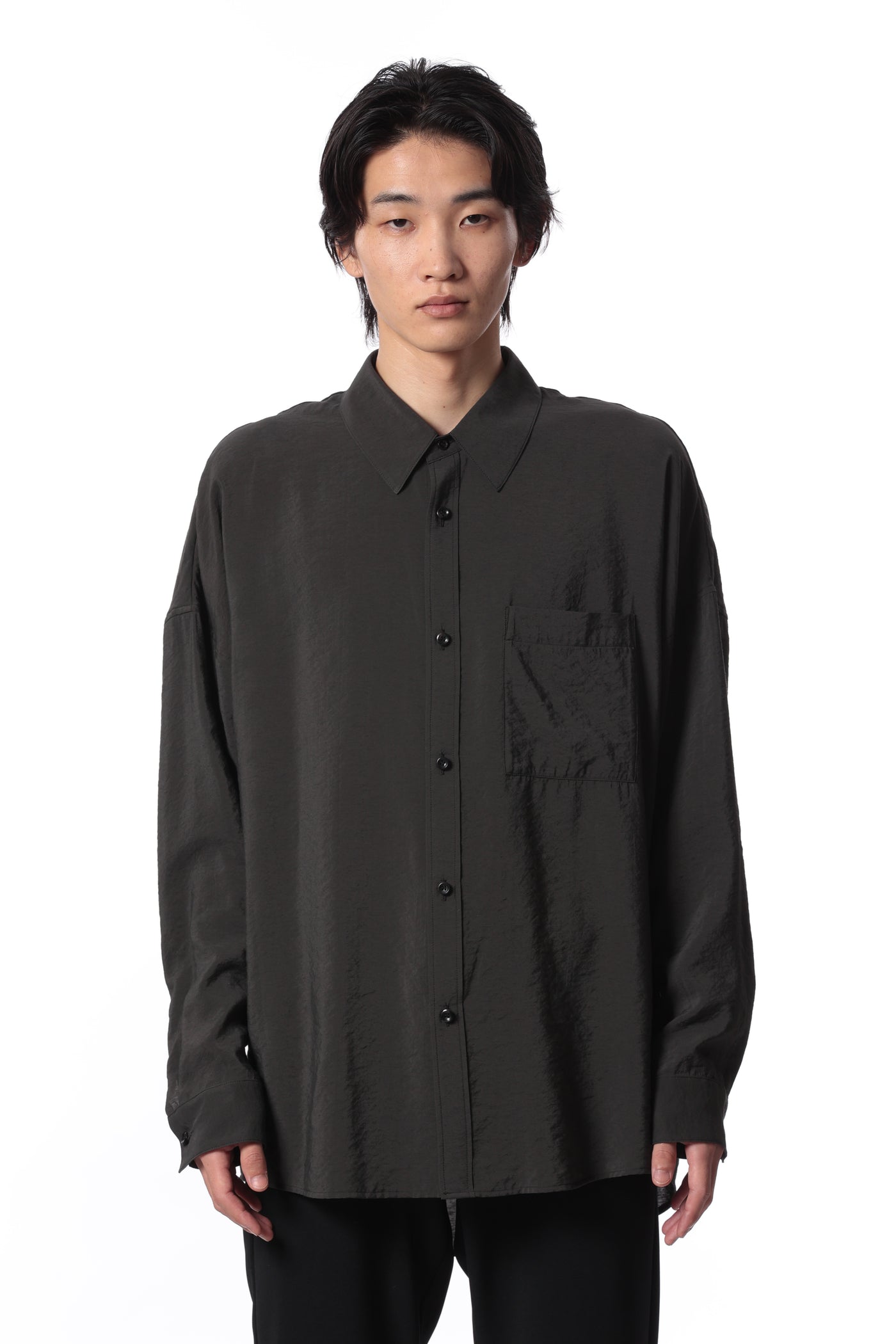 2月发售 AS41-012 人造丝/尼龙草坪大廓形衬衫