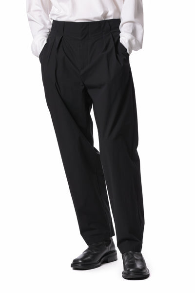 AP41-009 Cotton stretch typewriter one tuck tapered wide pants