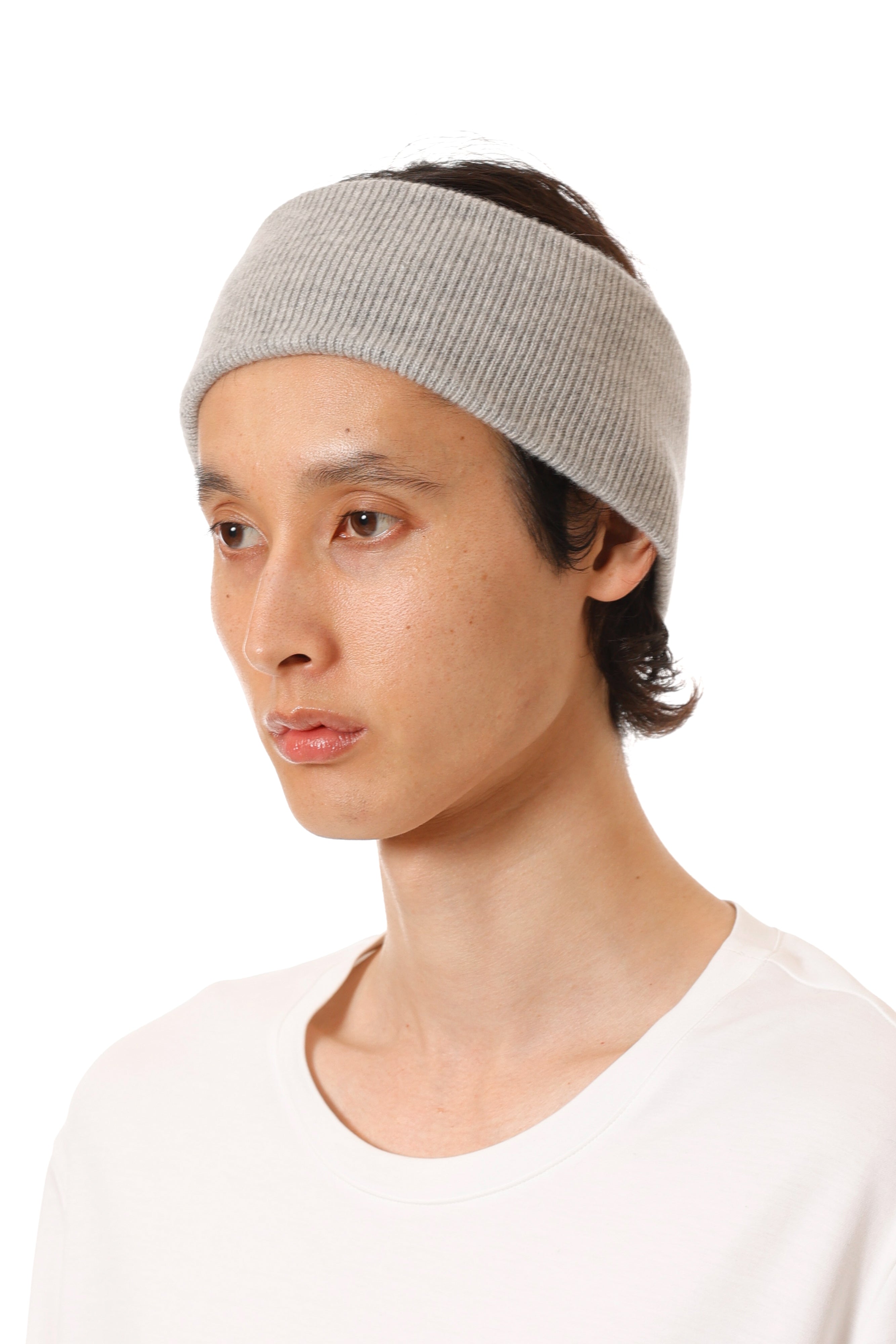カシミヤ100%ビーニー　ポンポン付き、カシミヤヘッドバンド カシミヤニット ヘアバンド〔AA52-037〕