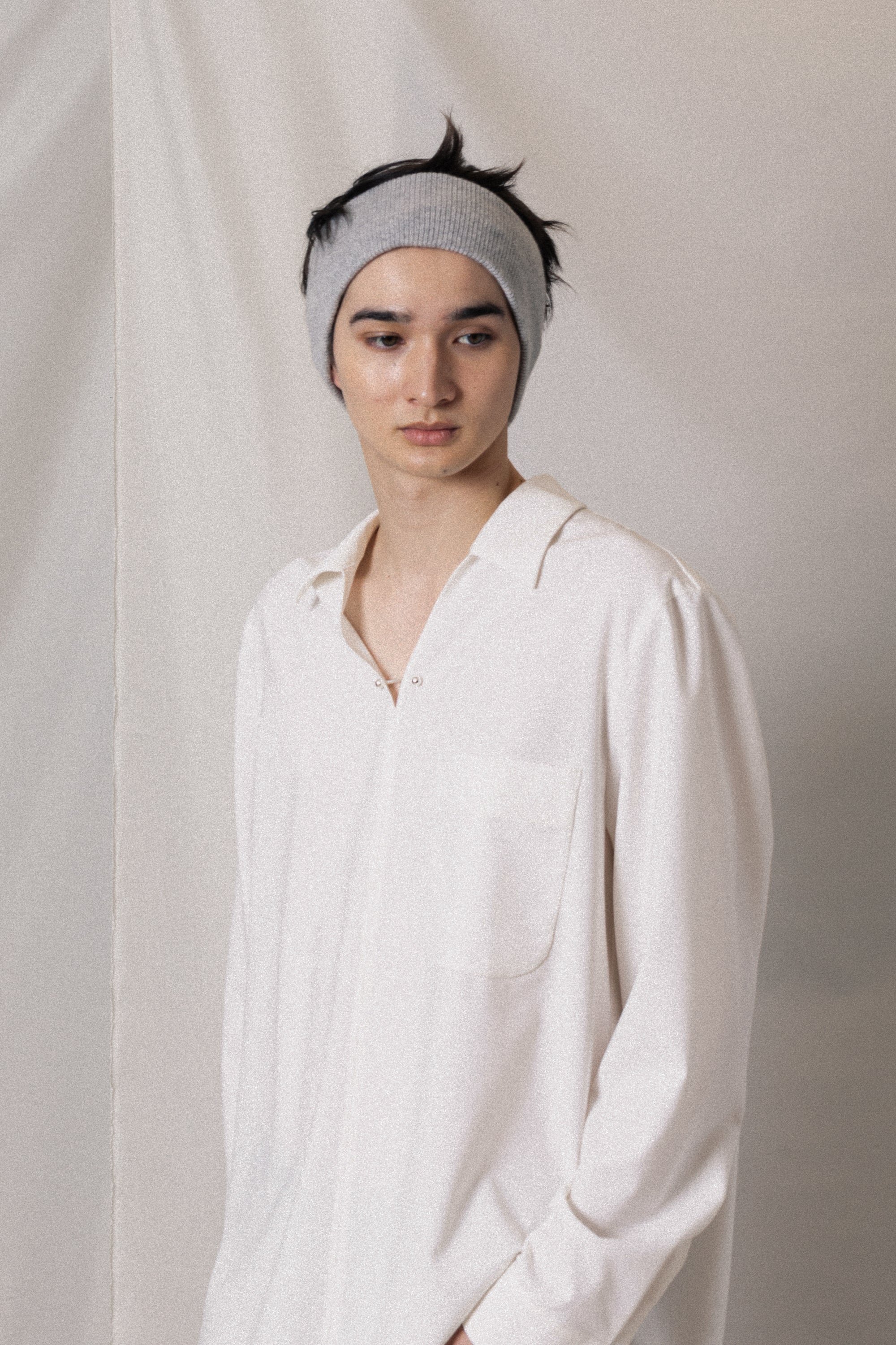 AS52-056 ポリエステル/レーヨンストレッチトロピカル スキッパー L/Sシャツ