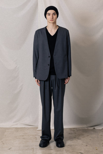 AP52-060 ポリエステル/ウール/シルクギャバジン ワンタックイージーパンツ