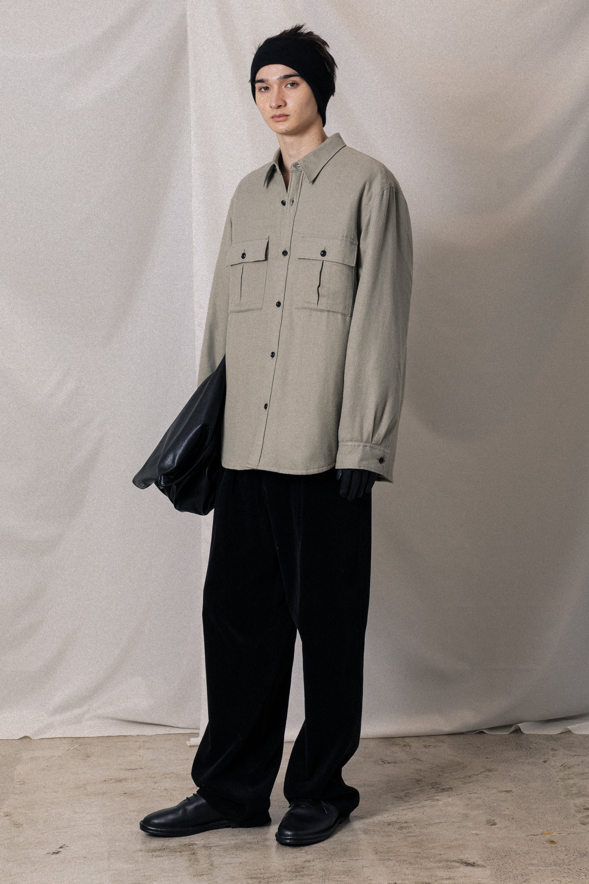 AS52-057 レーヨン/コットン/シルクフランネル パディングL/Sシャツ