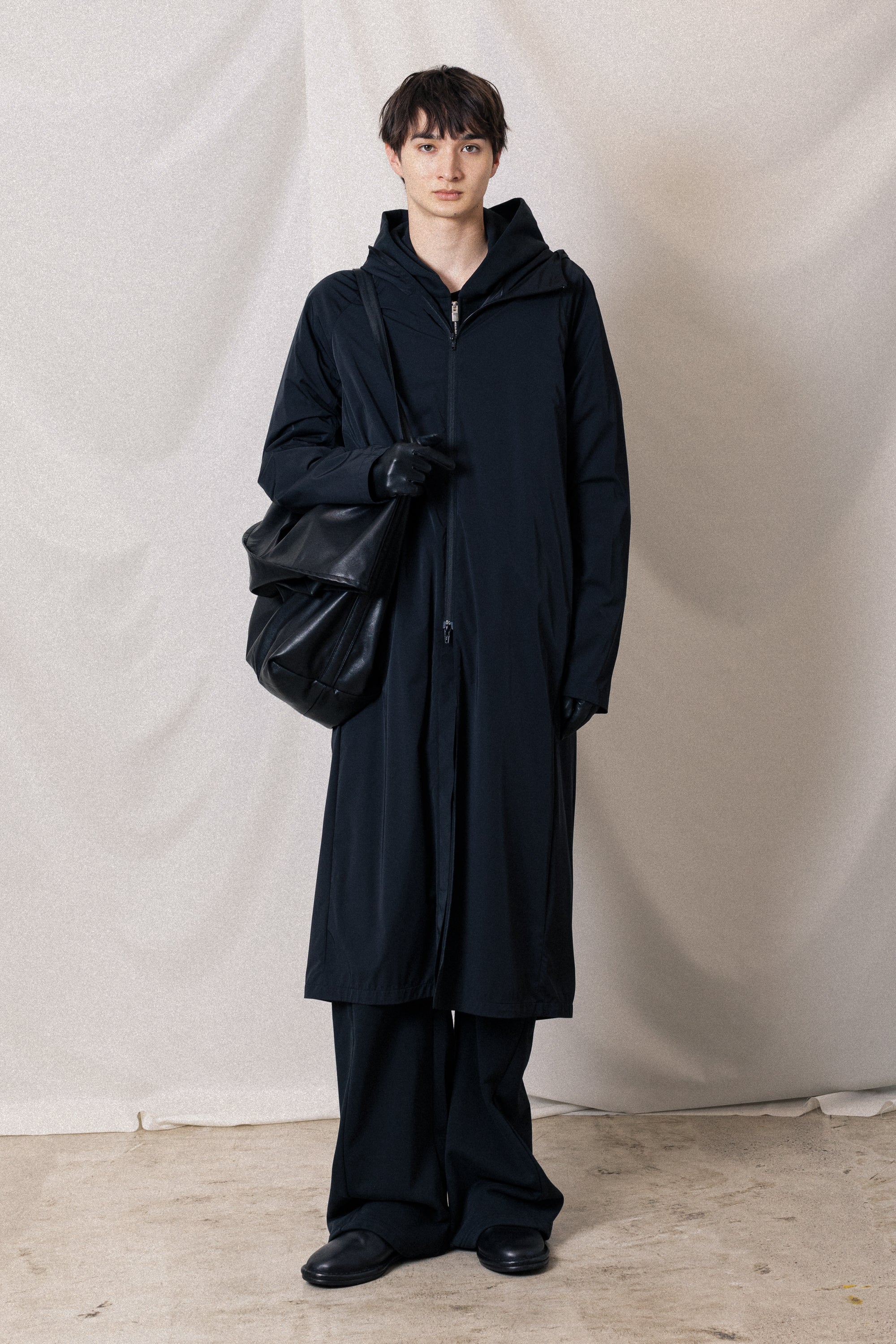 AJ52-051 コットンストレッチテリー オーバーサイズジップアップフーディ