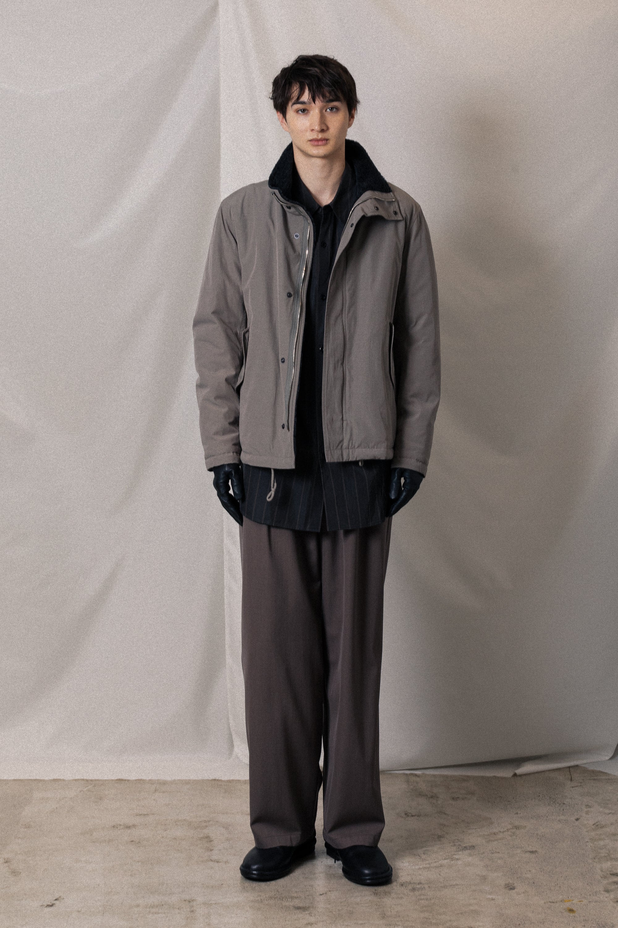 AS52-017 キュプラ/コットンストライプツイル L/Sシャツ