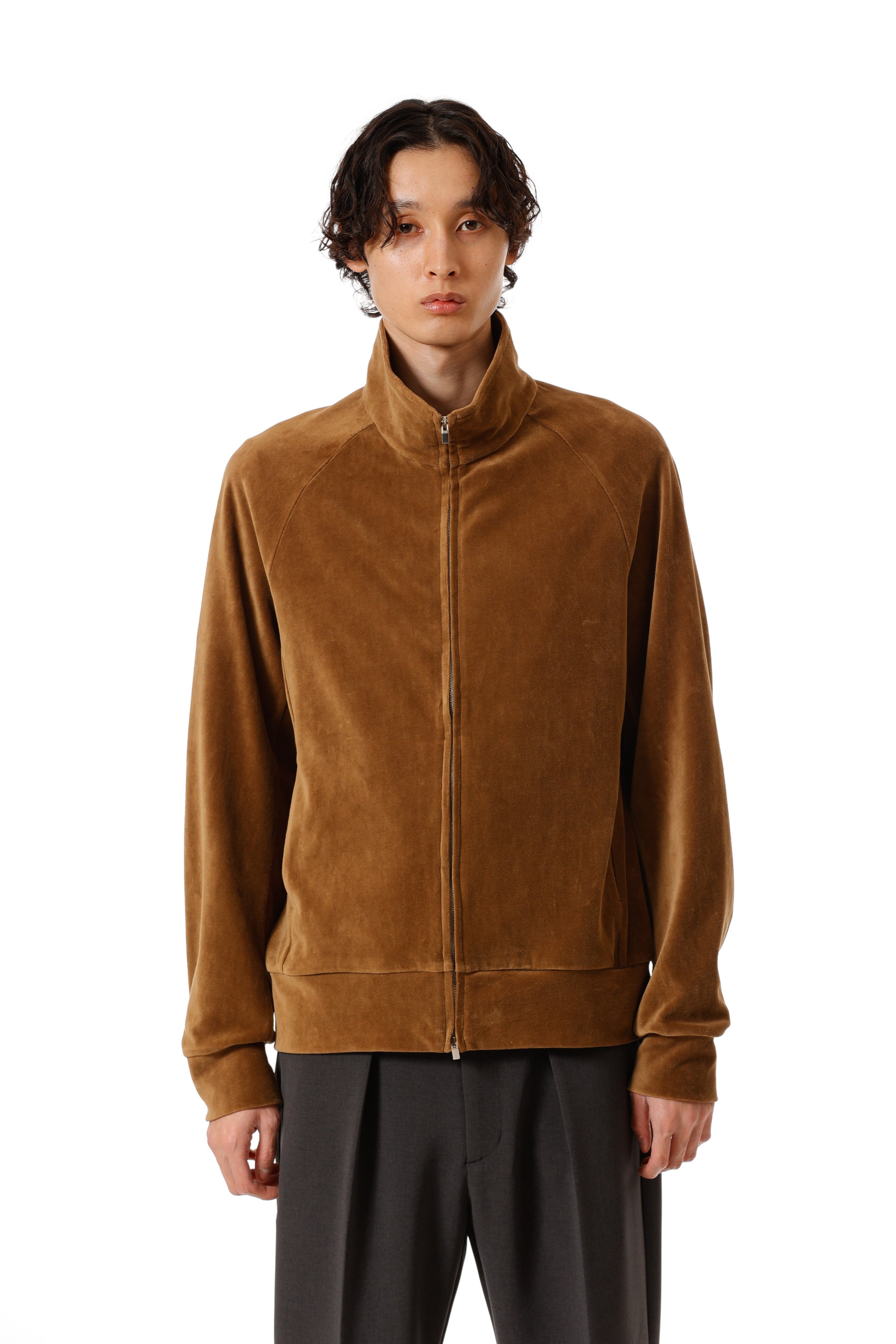 AB52-045 コットン/ポリエステルベロアジャージー トラックジャケット