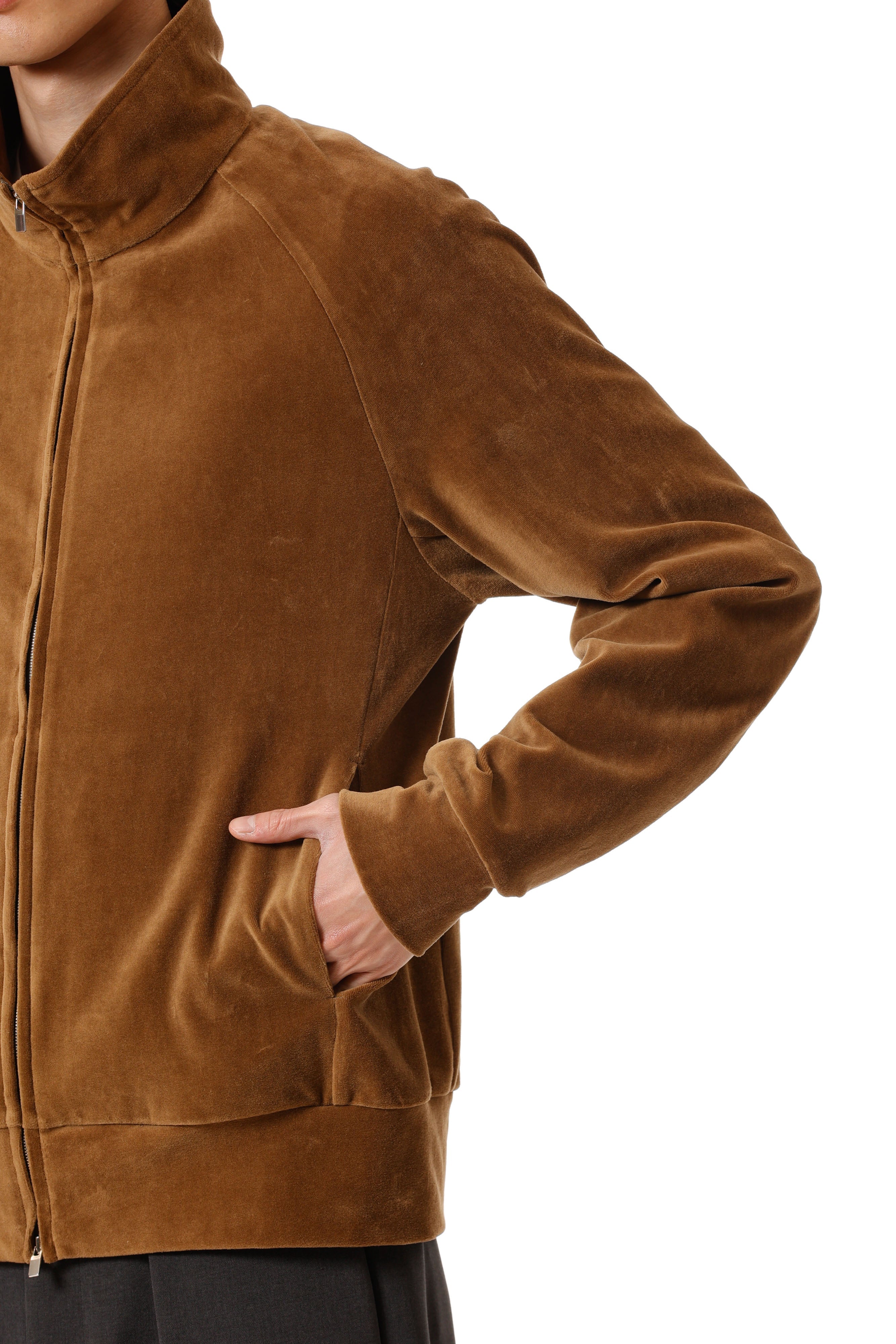 AB52-045 コットン/ポリエステルベロアジャージー トラックジャケット