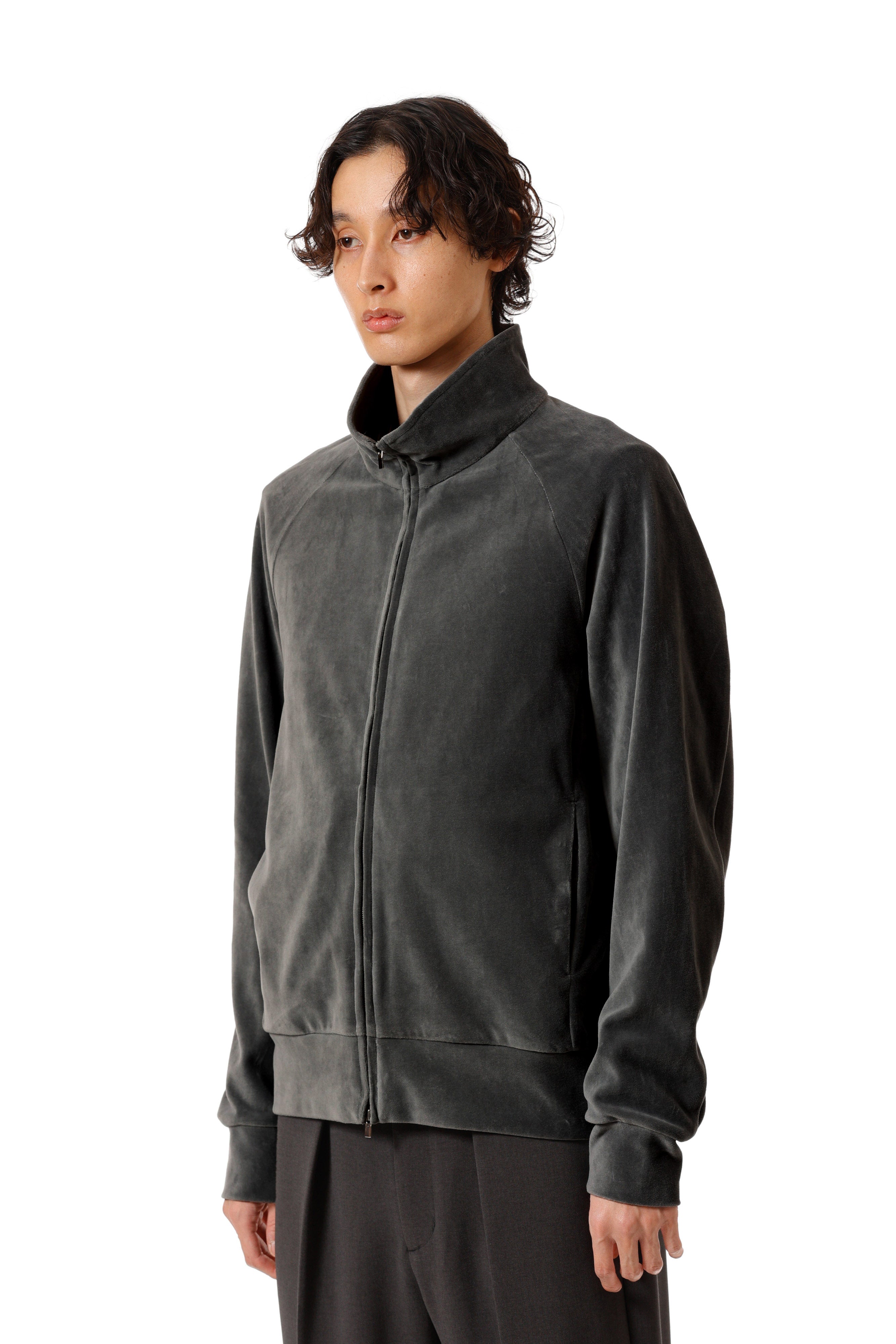 AB52-045 コットン/ポリエステルベロアジャージー トラックジャケット