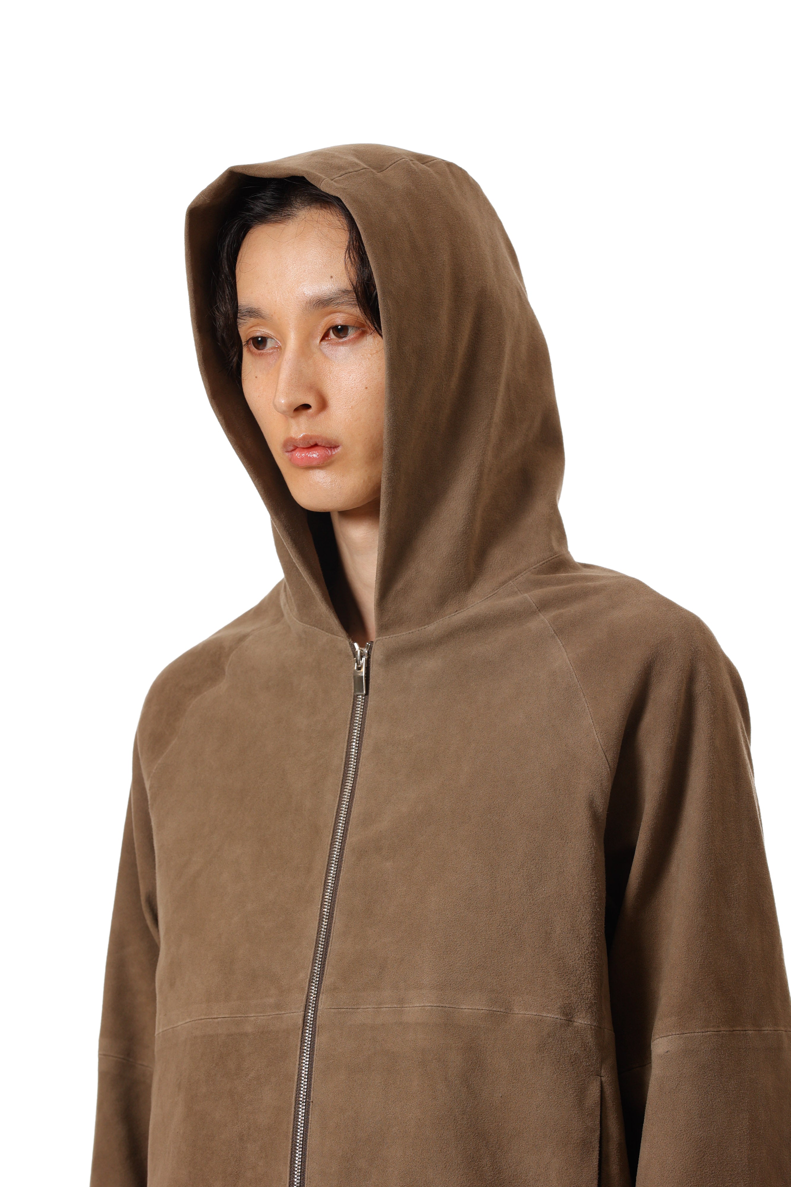 AB52-061 ストレッチシープレザー ジップアップフーディ