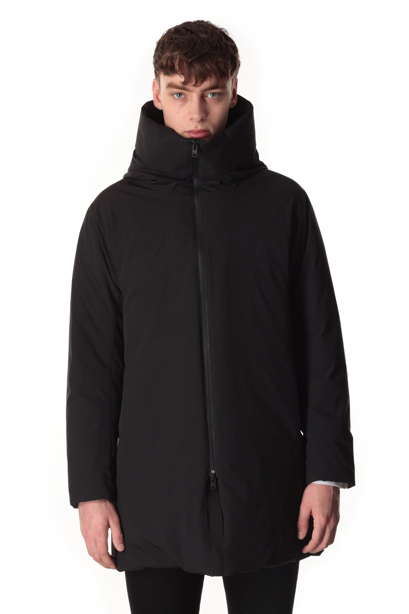 AC32-039 3 layer light taffeta hooded down coat