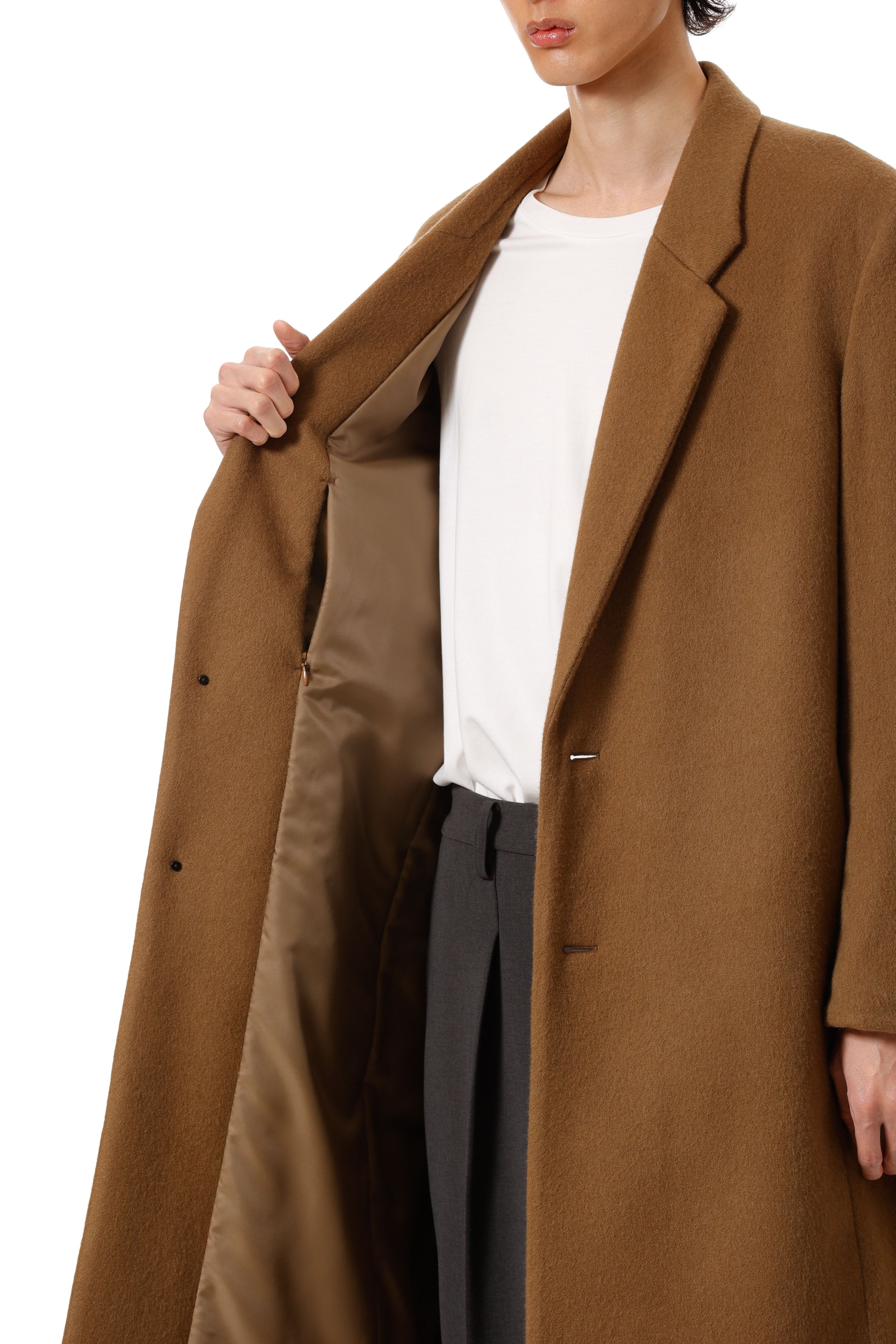 AC52-009 ウールシャギー パディングチェスターコート