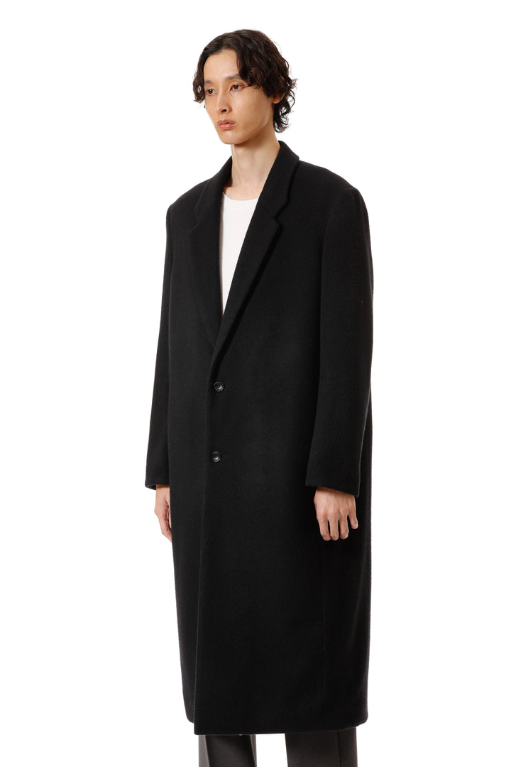 ウールテーラードコート　ブラック　新品未使用 AC52-009 ウールシャギー パディングチェスターコート