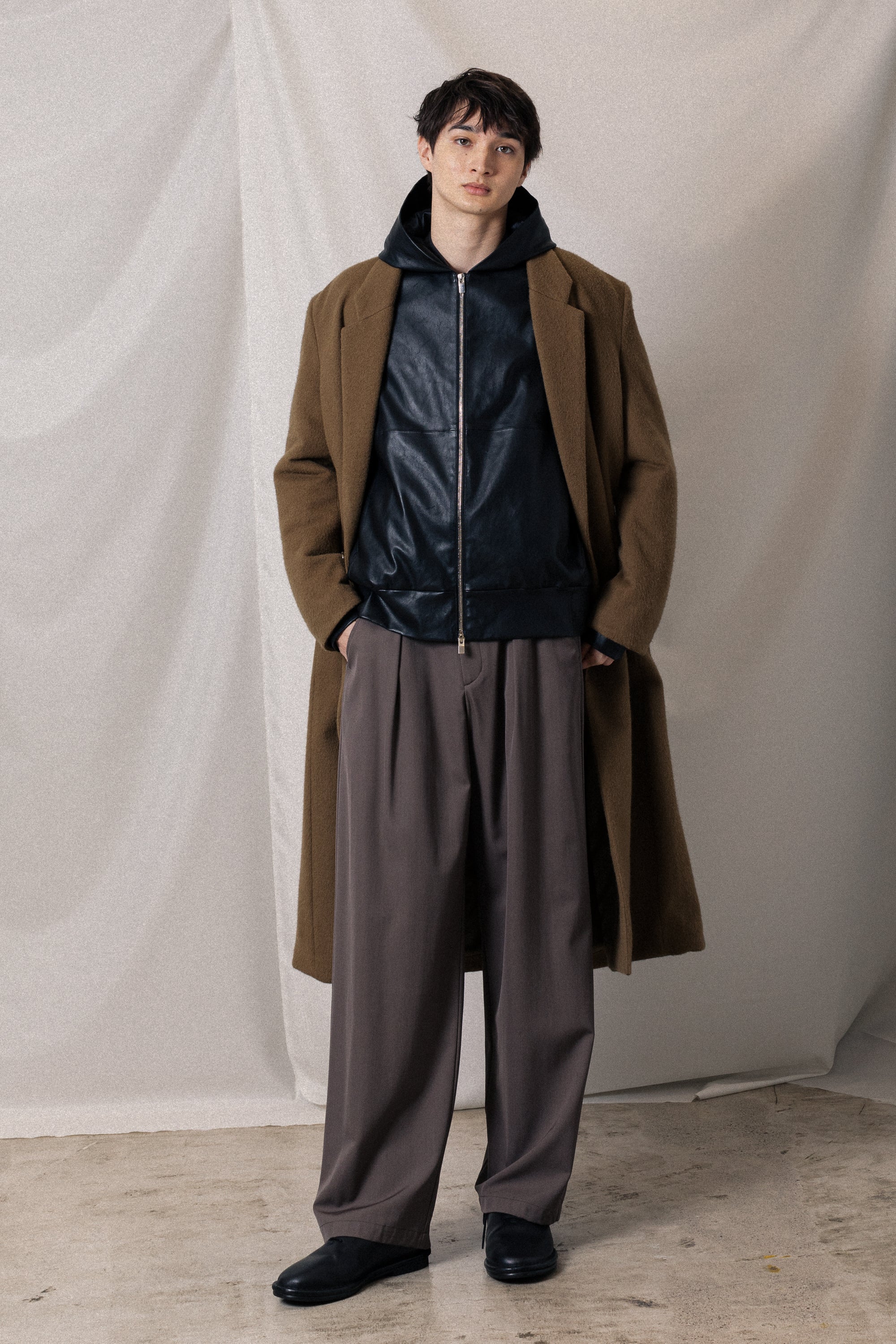 AC52-009 ウールシャギー パディングチェスターコート