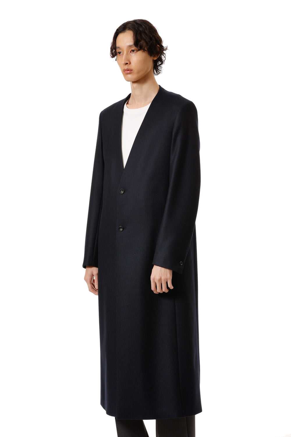 アタッチメントATTACHMENT フード付 チェスターコート ブラックS STUDIOUS別注 カシミア混チェスターコート/EX.CHESTER COAT