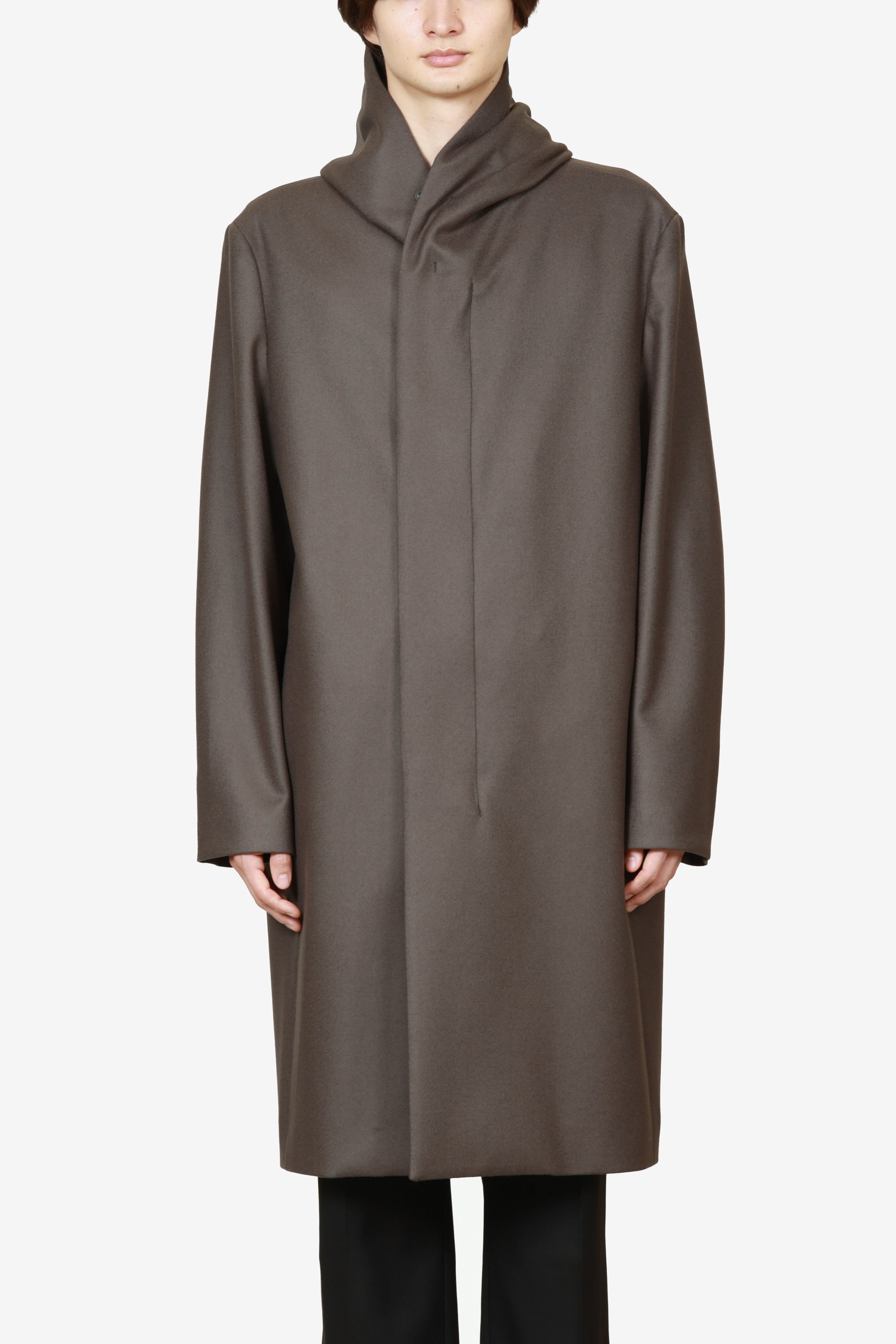 限定商品 AC52-118 ウールダブルメルトン ジップアップフーデットコート