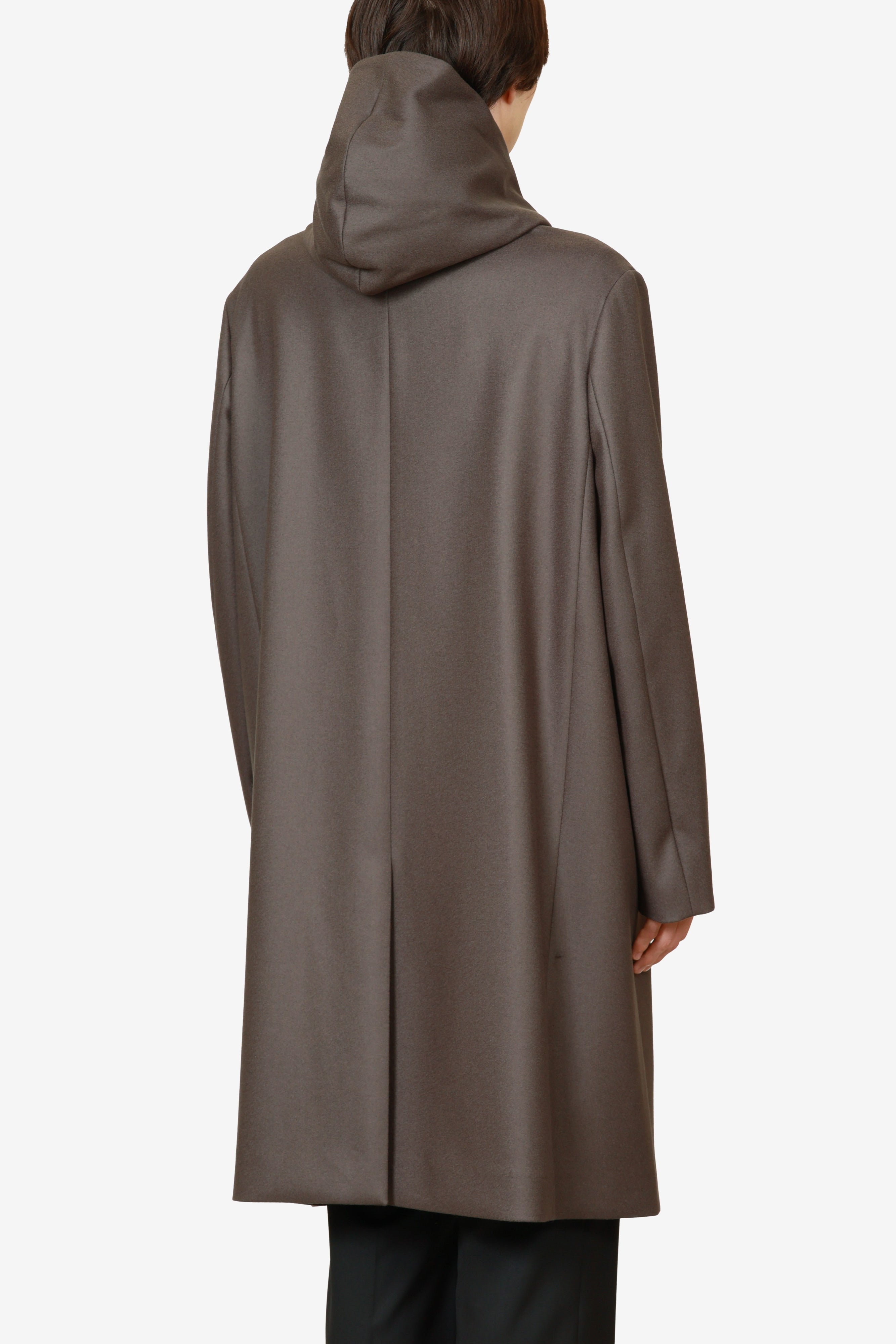 限定商品 AC52-118 ウールダブルメルトン ジップアップフーデットコート