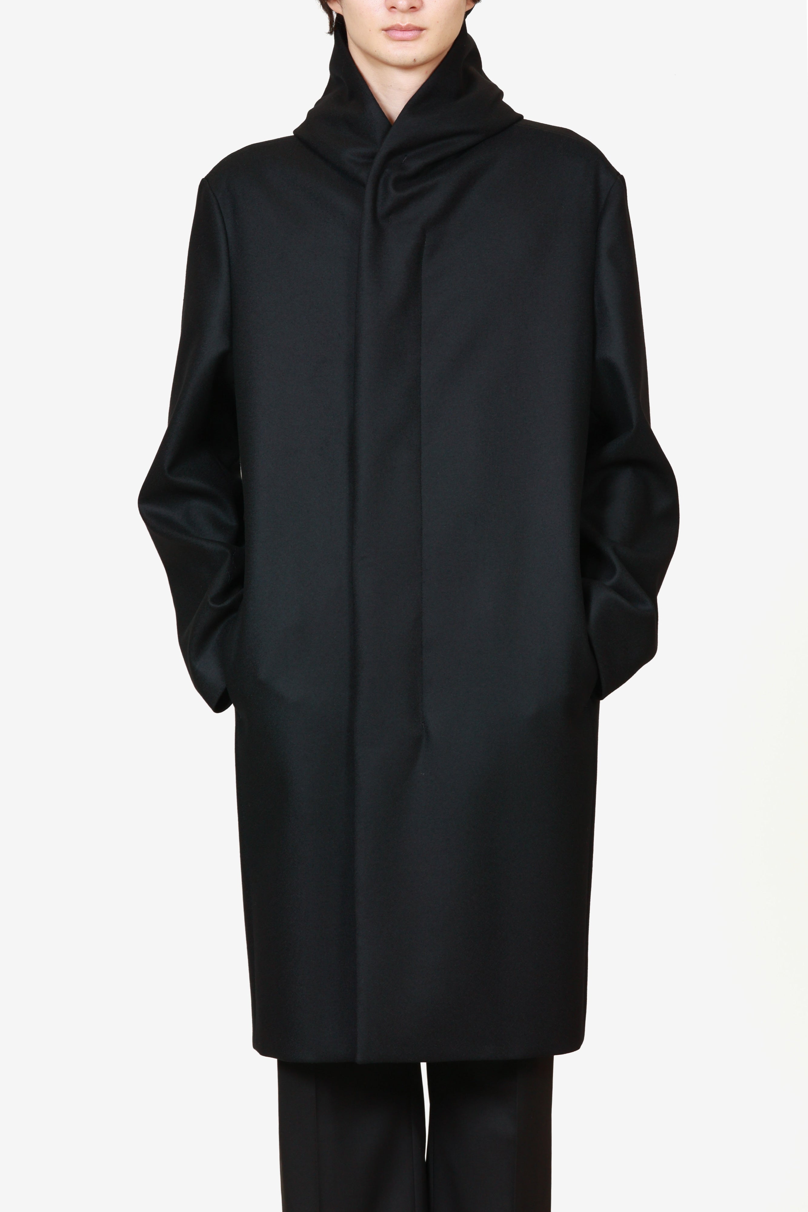 限定商品 AC52-118 ウールダブルメルトン ジップアップフーデットコート