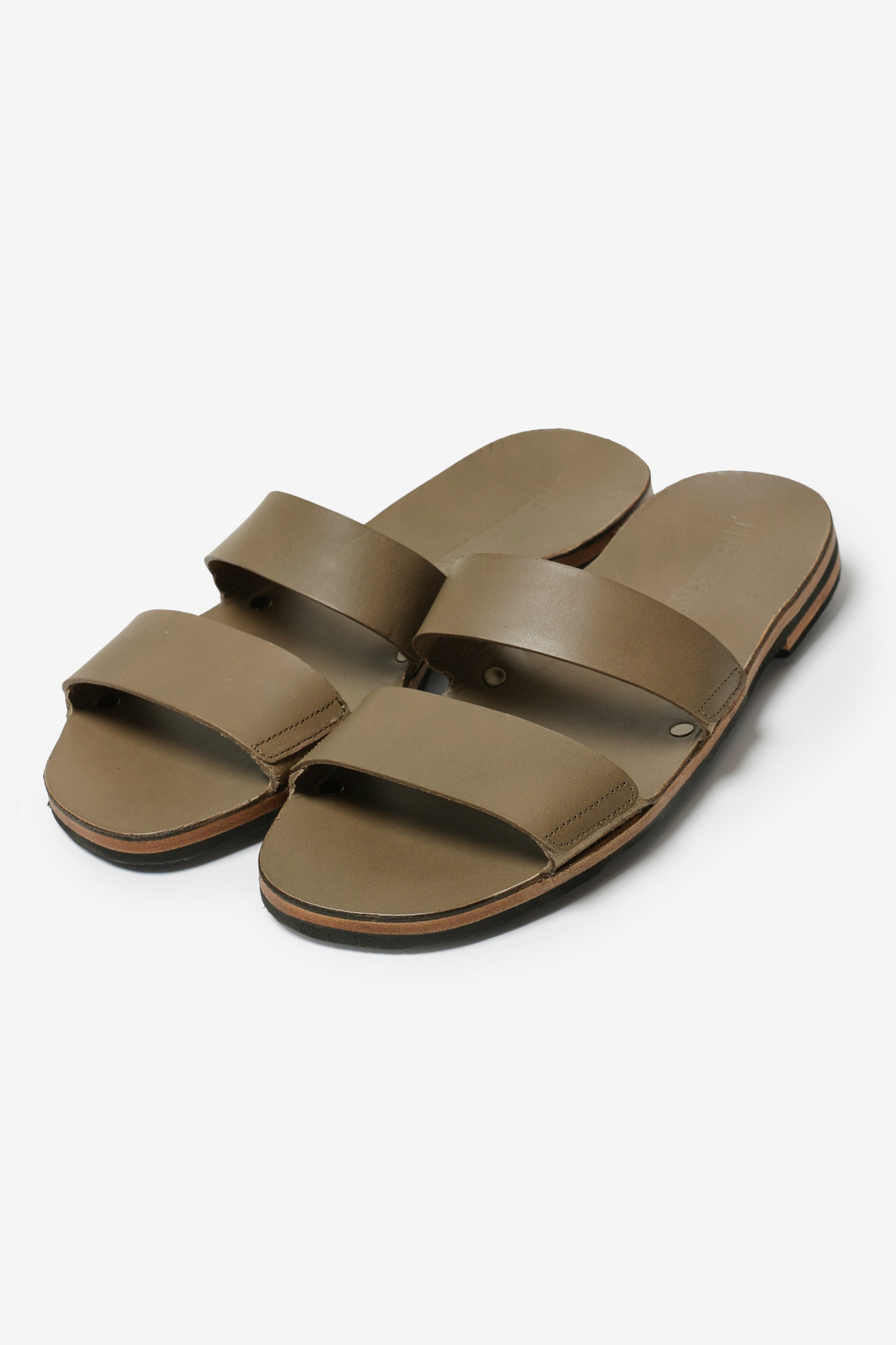 スムースレザー スライドサンダル