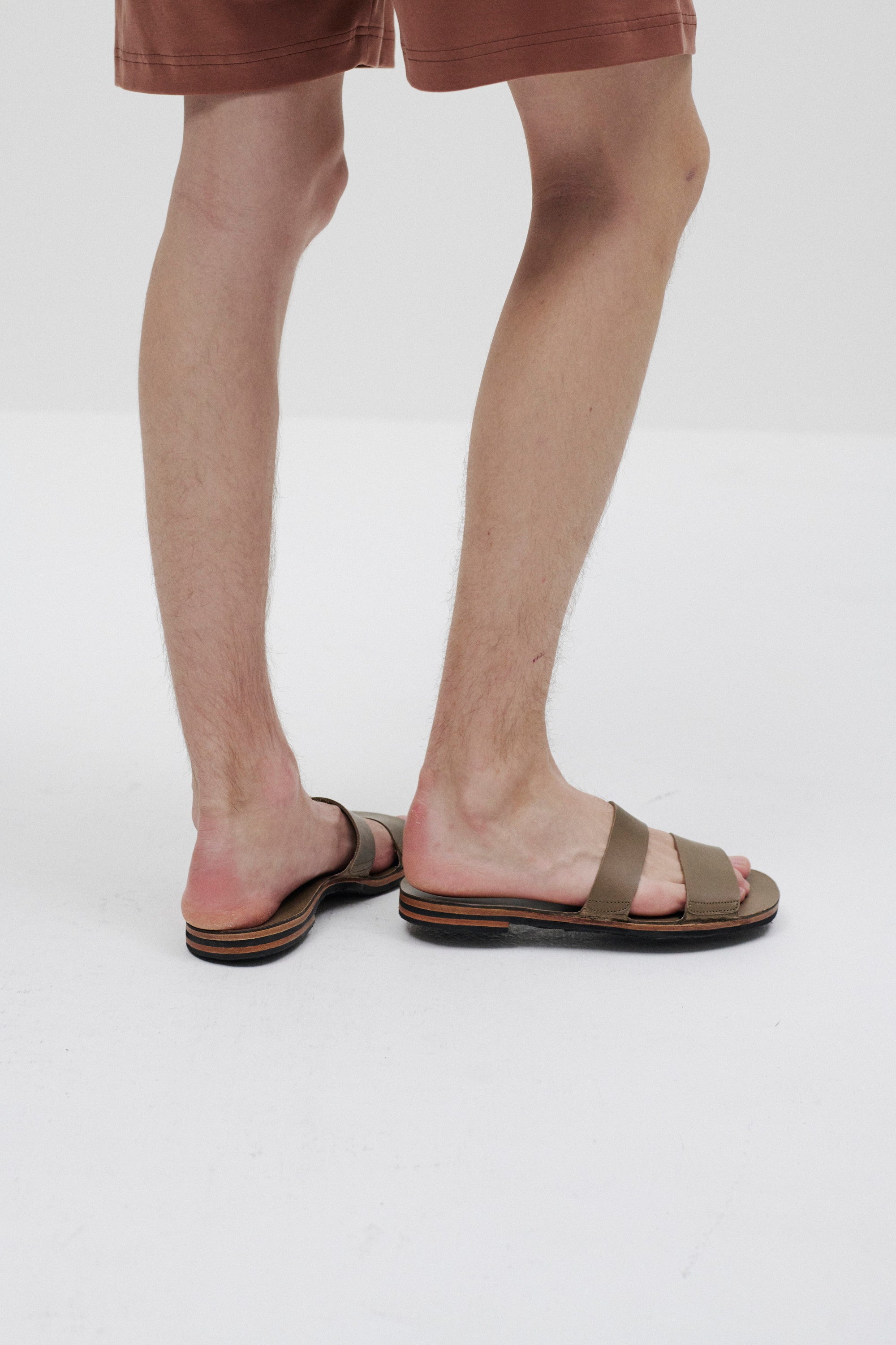 スムースレザー スライドサンダル