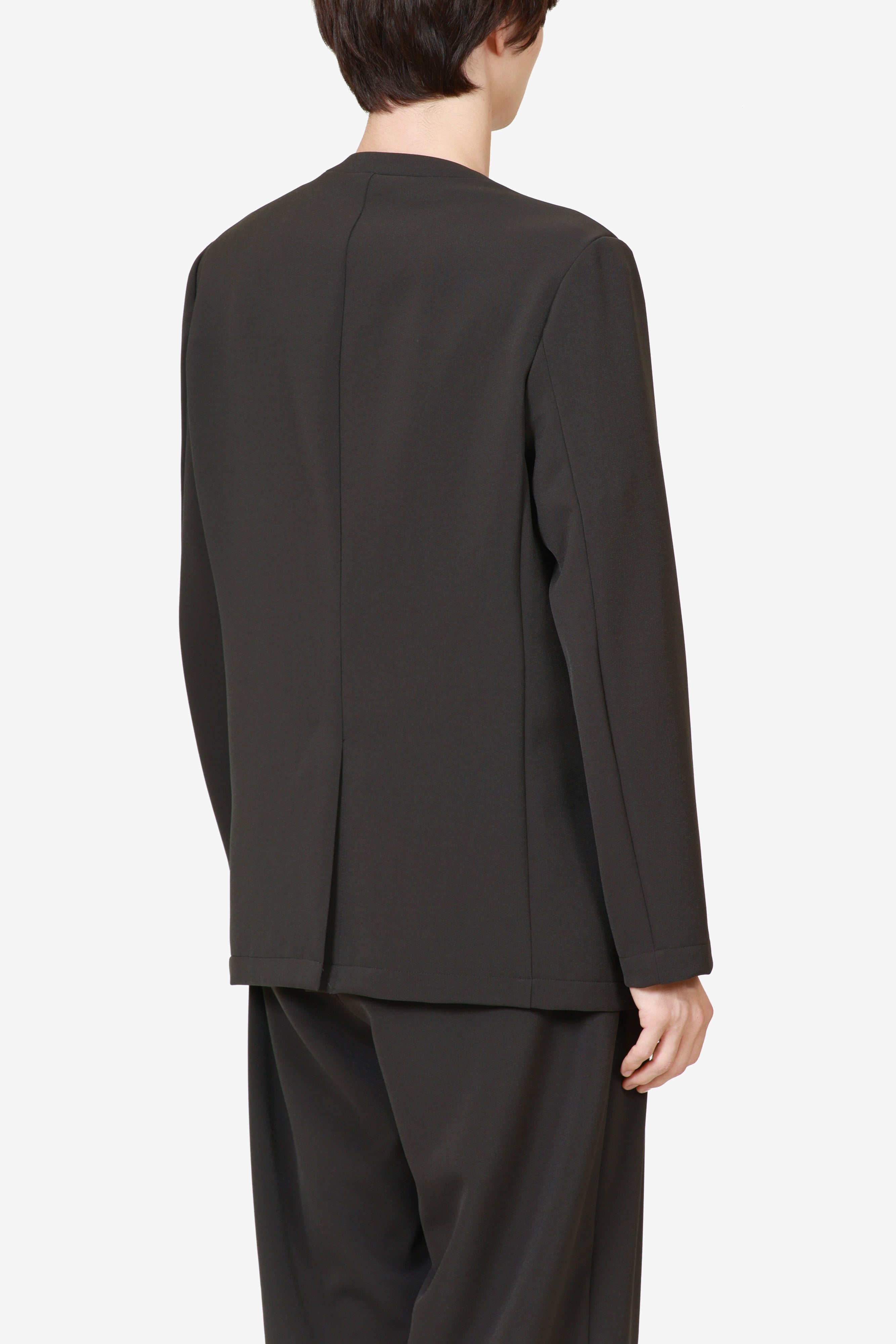 AG52-075 ポリエステルストレッチダブルクロス ノーカラージャケット