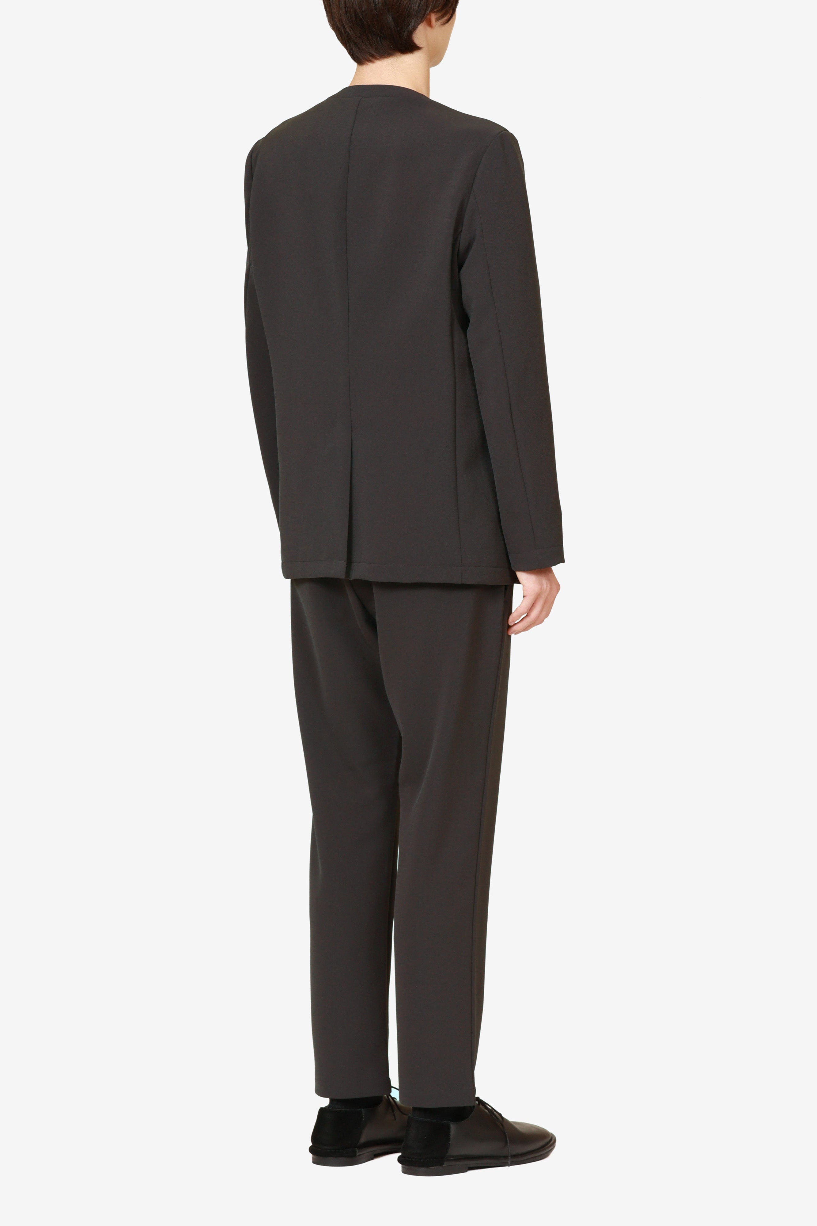 AG52-075 ポリエステルストレッチダブルクロス ノーカラージャケット