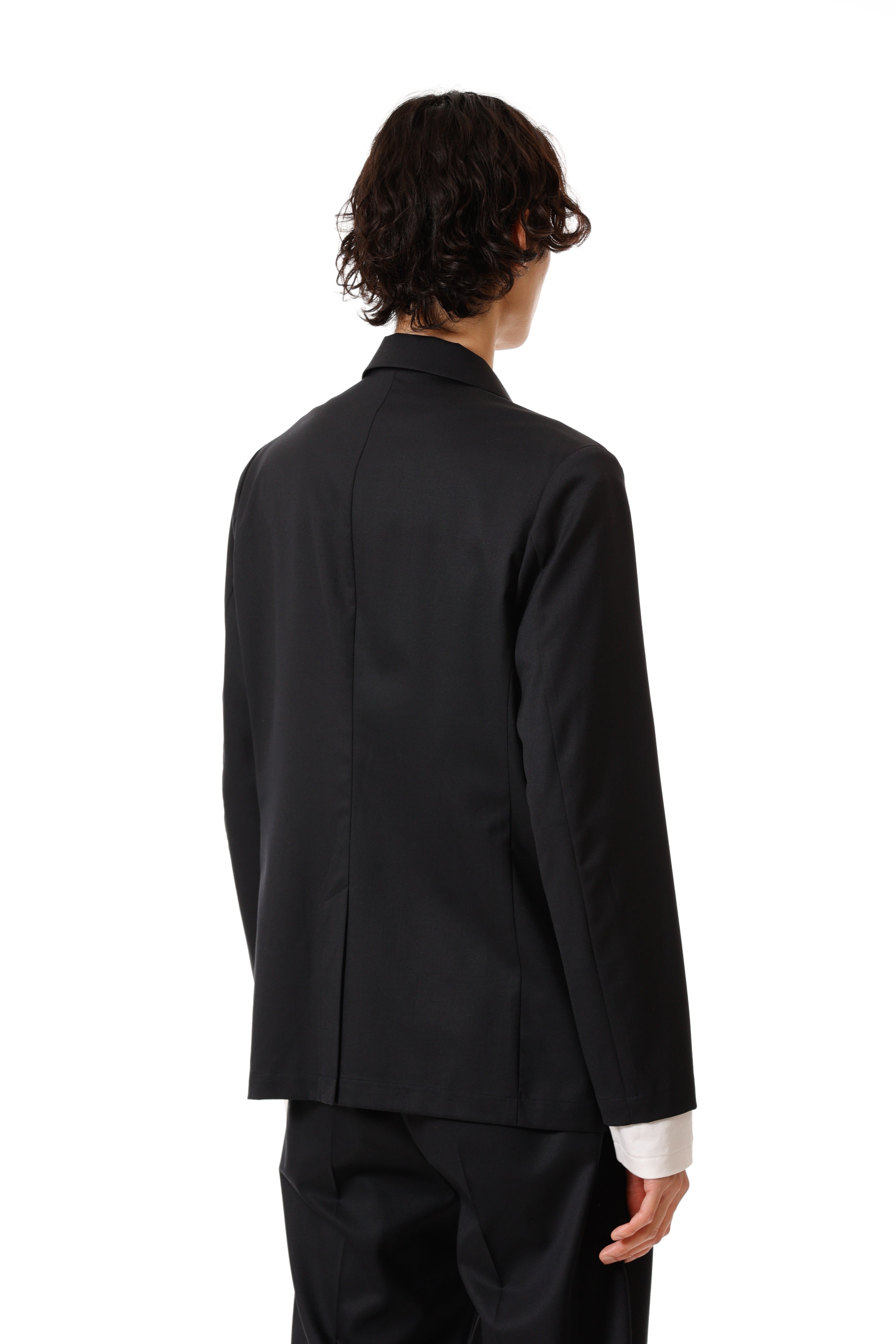 AG52-076 ポリエステル/ウール/シルクギャバジン 2Bジャケット