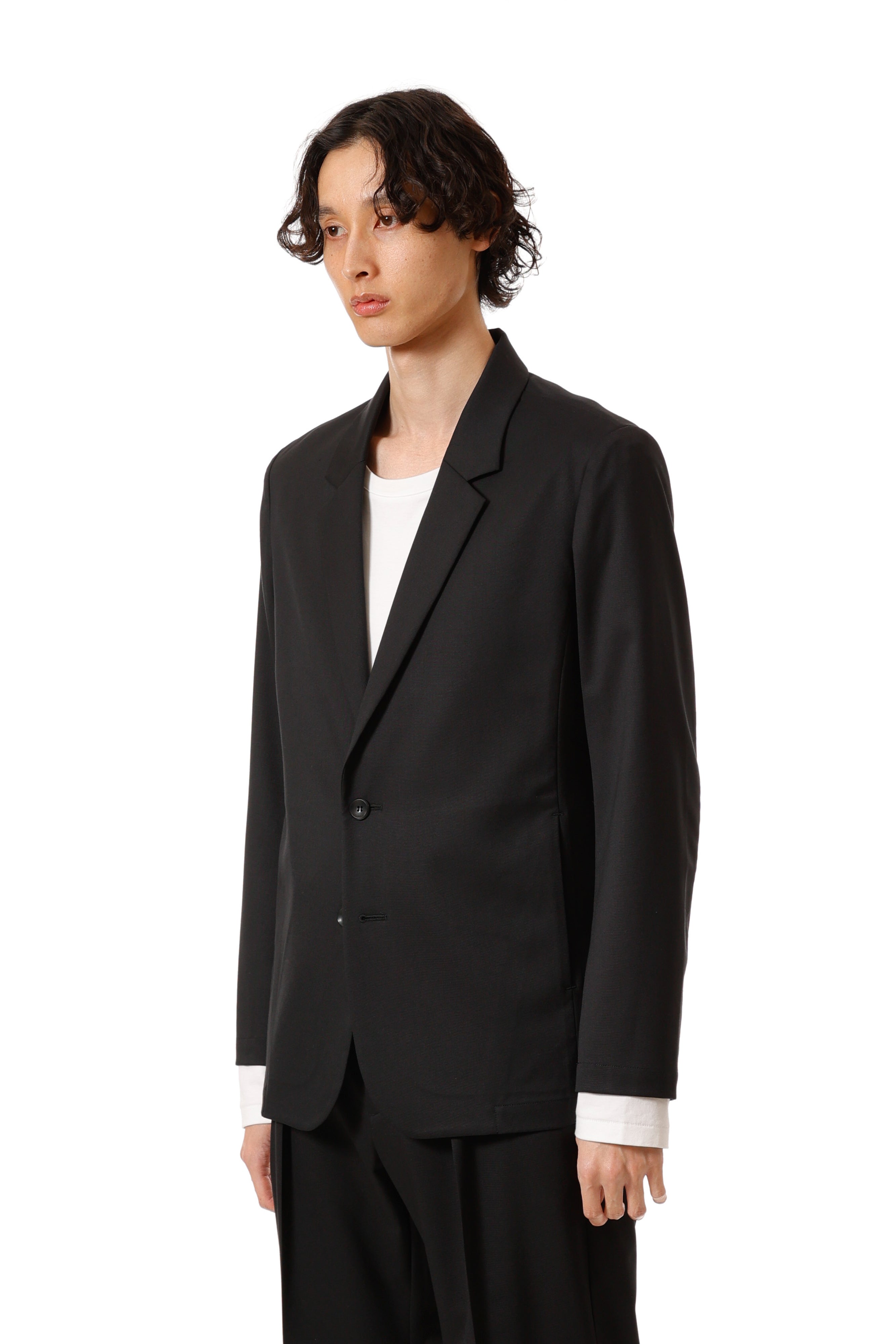 AG52-076 ポリエステル/ウール/シルクギャバジン 2Bジャケット