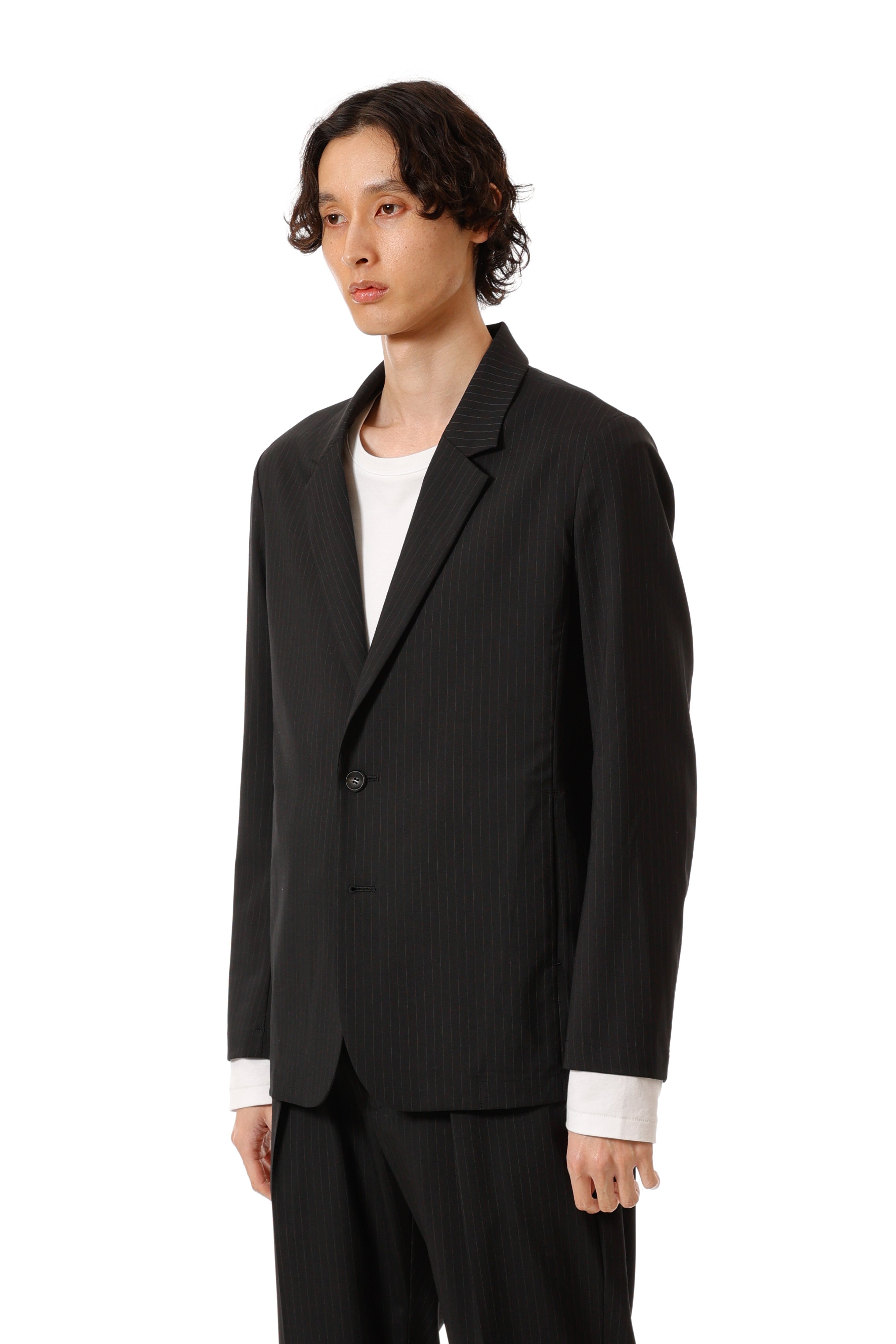 AG52-076 ポリエステル/ウール/シルクギャバジン 2Bジャケット