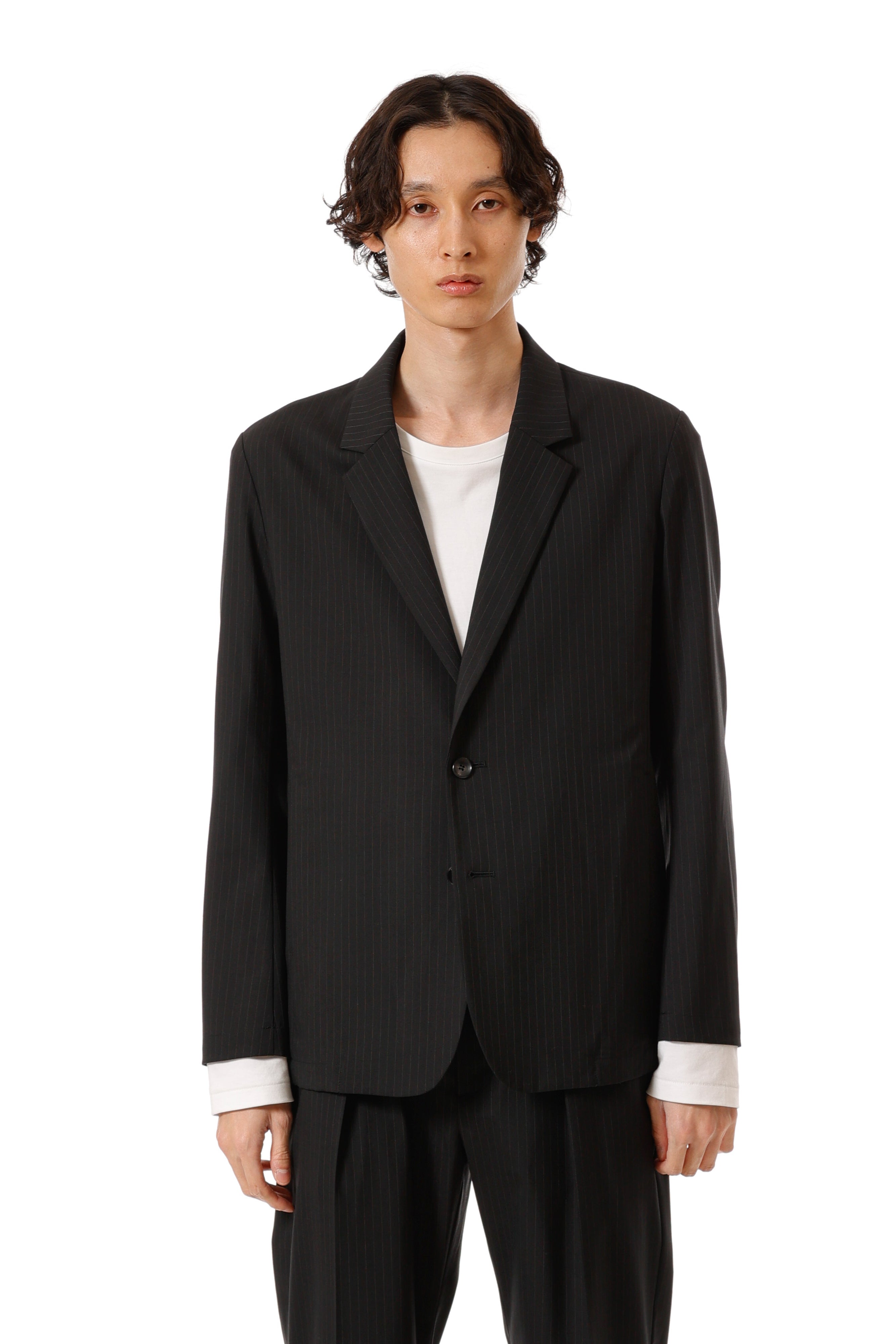 AG52-076 ポリエステル/ウール/シルクギャバジン 2Bジャケット