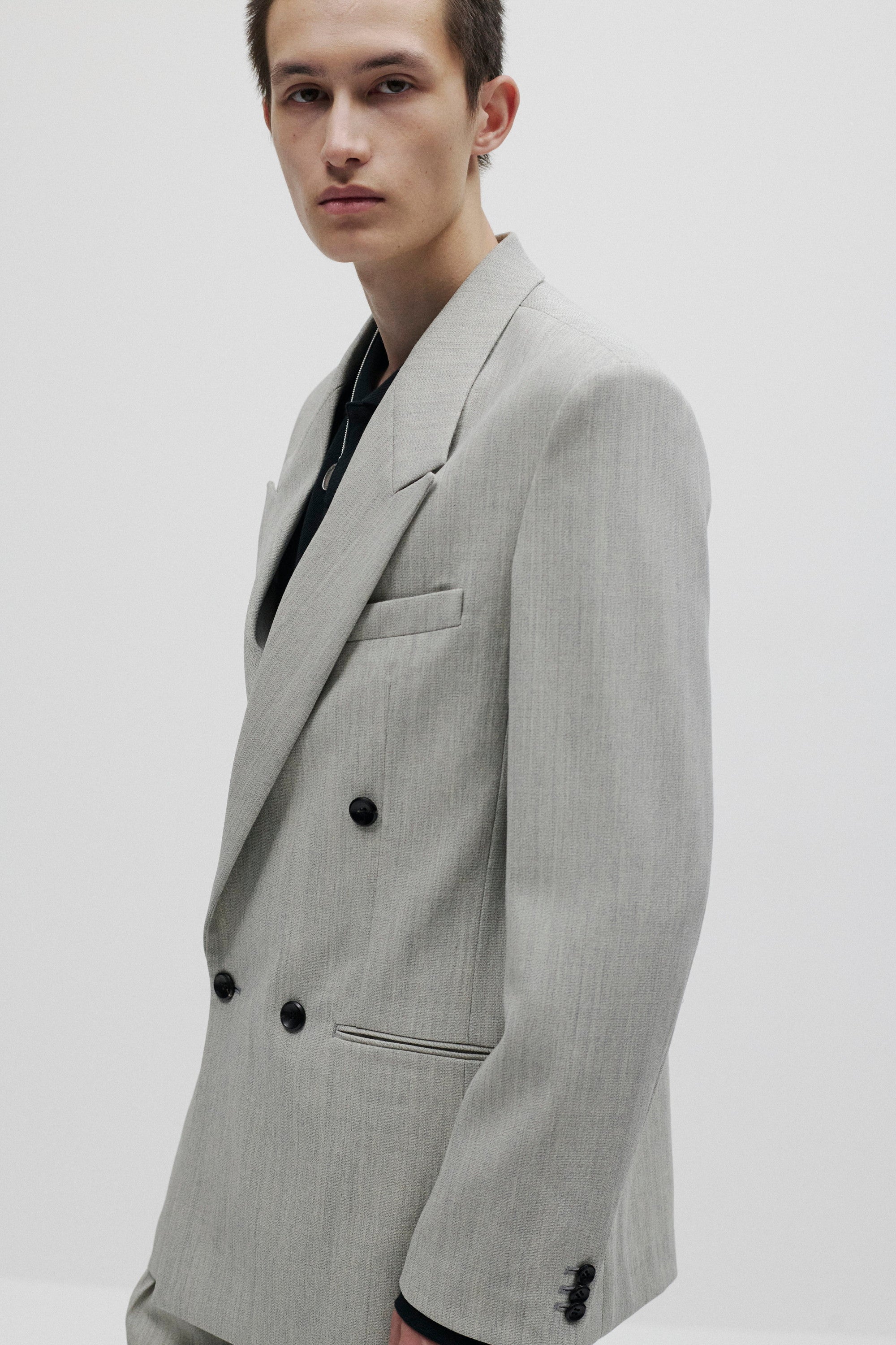 ハイツイストウールギャバジンキャンバス ダブルブレステッドジャケット