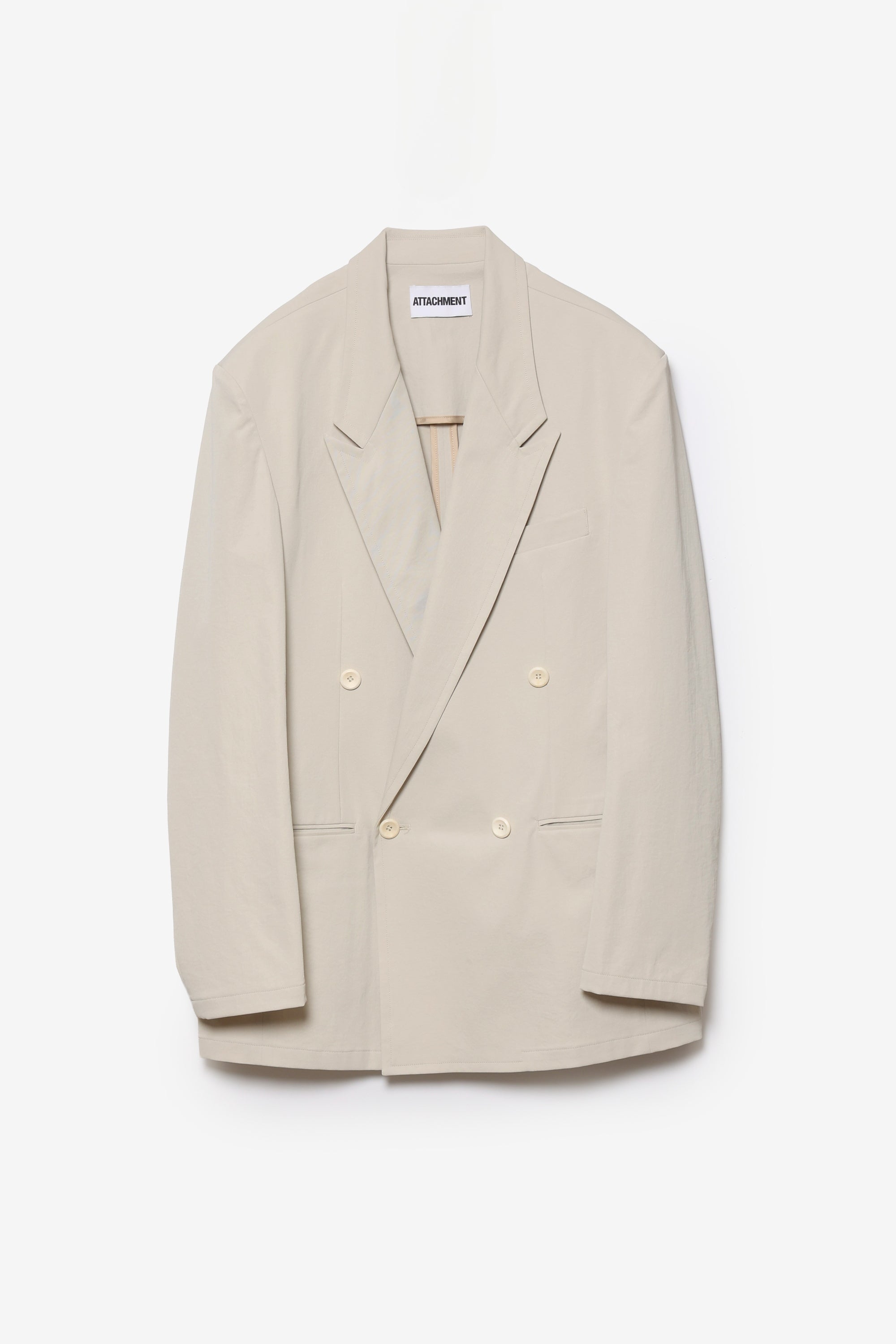 ポリエステル/コットン/リネンドライツイル ダブルブレステッドジャケット