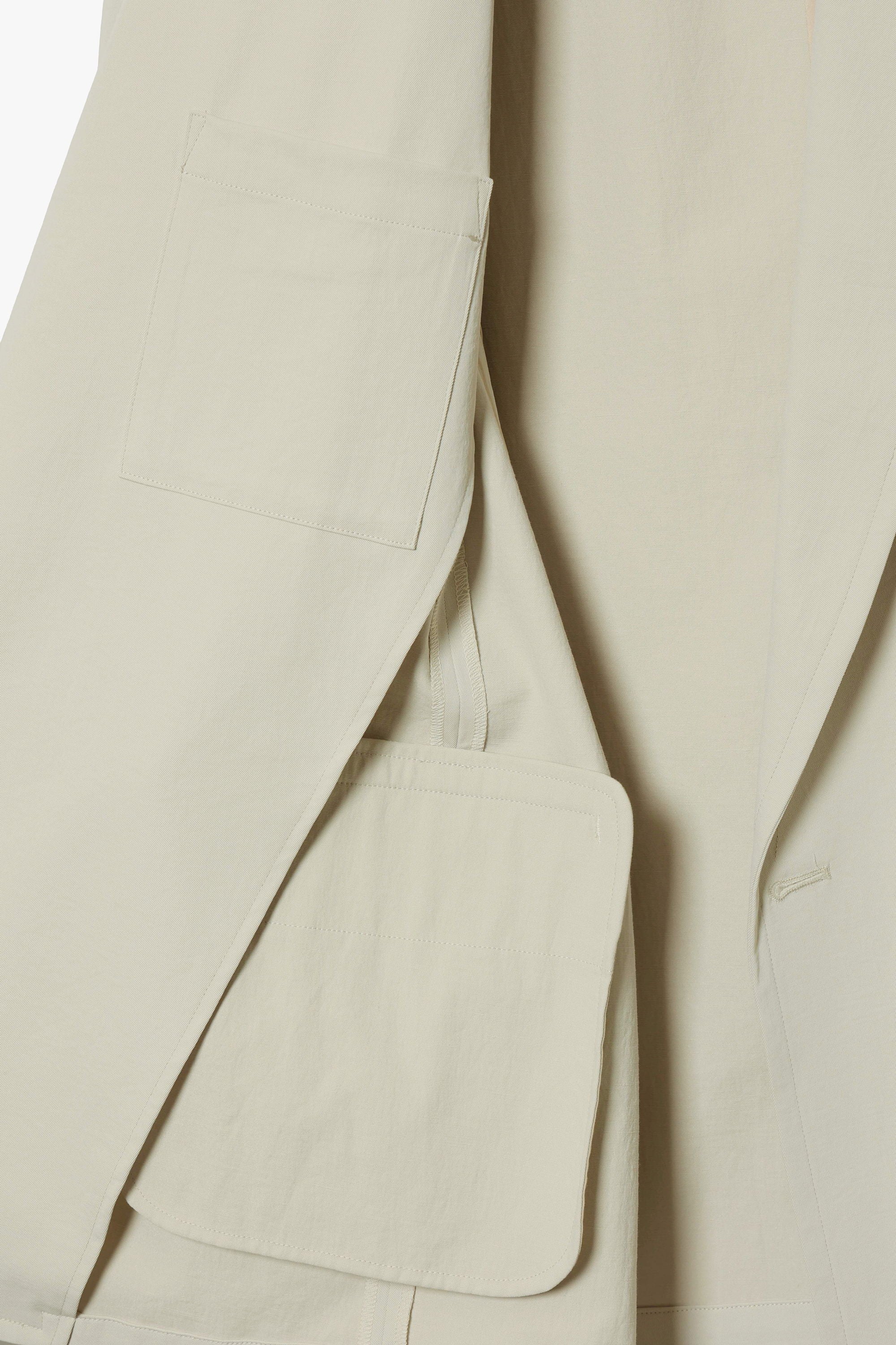 ポリエステル/コットン/リネンドライツイル ダブルブレステッドジャケット