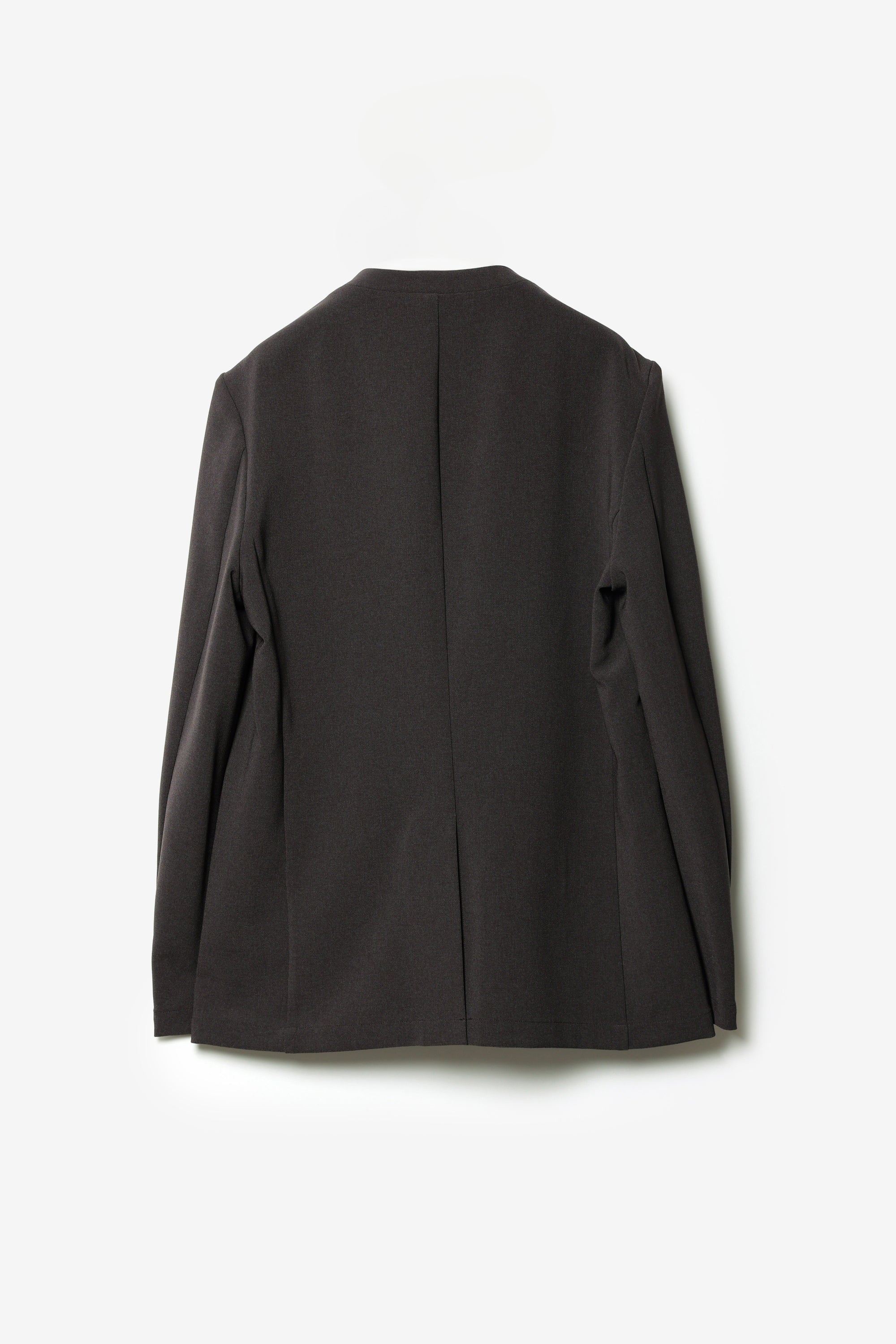 ポリエステルストレッチダブルクロス カラーレスジャケット