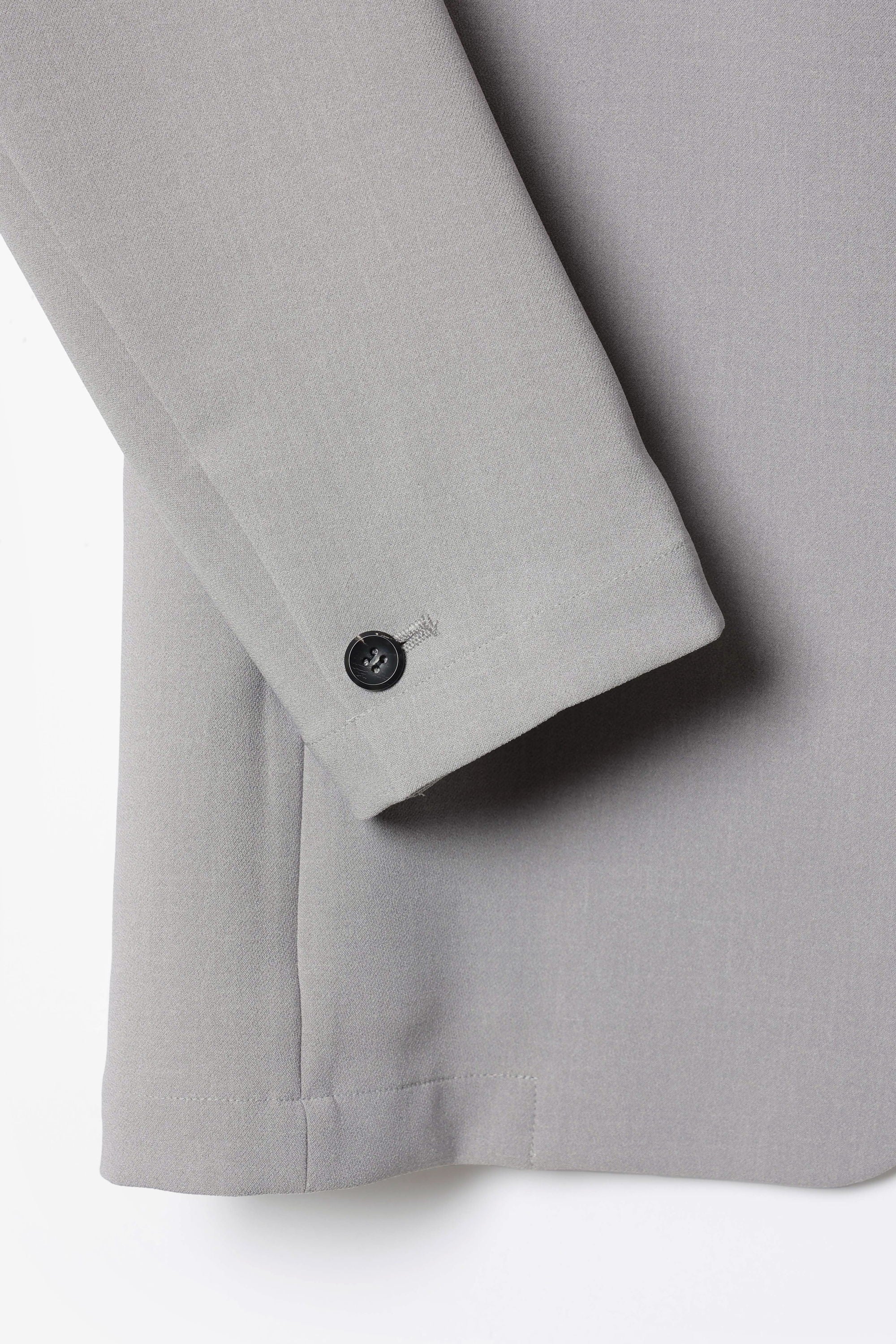 ポリエステルストレッチダブルクロス カラーレスジャケット