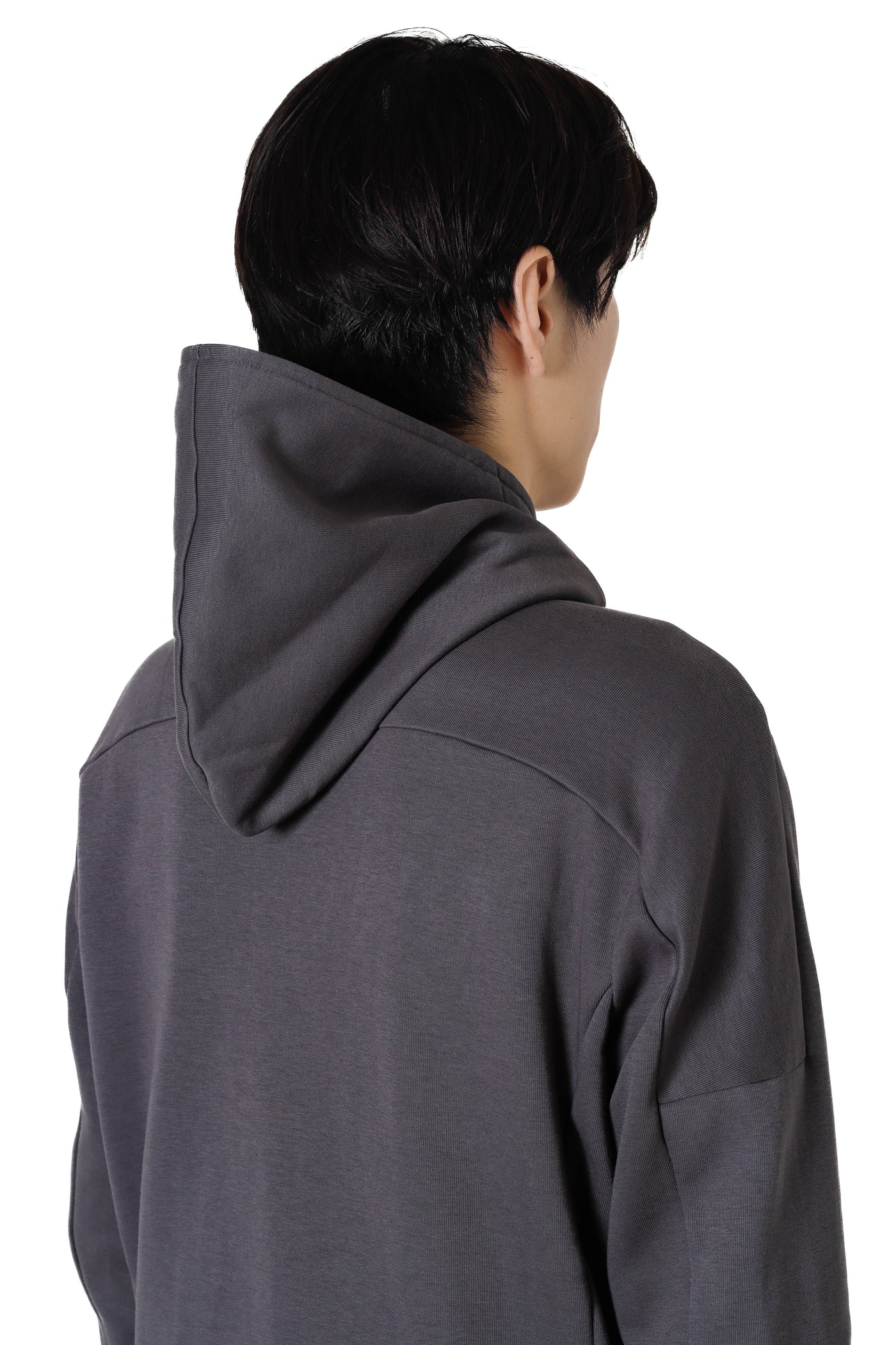 Limited product AJ32-036 Cotton/polyester cardboard knit zip-up hoodie