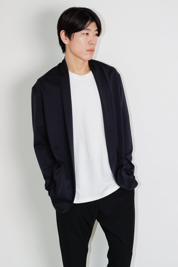 A.F ARTEFACT GEO PATTERN COTTON KNIT CARDIGAN / (BLACK x