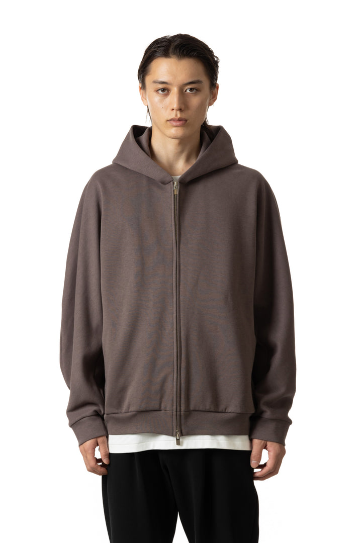 Stone  ダブルジップ　ニットフーディー AJ51-040 コットン/ポリエステルダブルニット ジップアップフーディ