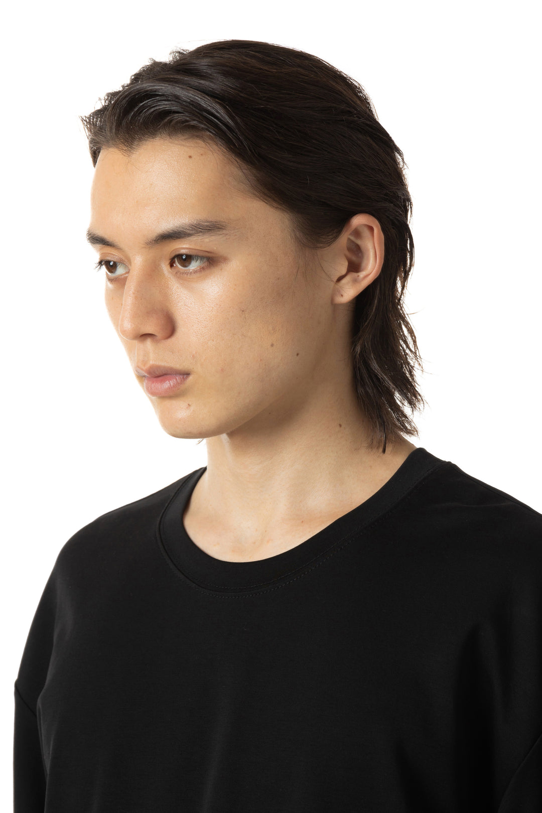 ダークパープル コットン Tシャツ AJ51-051 コットンダブルフェイス オーバーサイズTシャツ