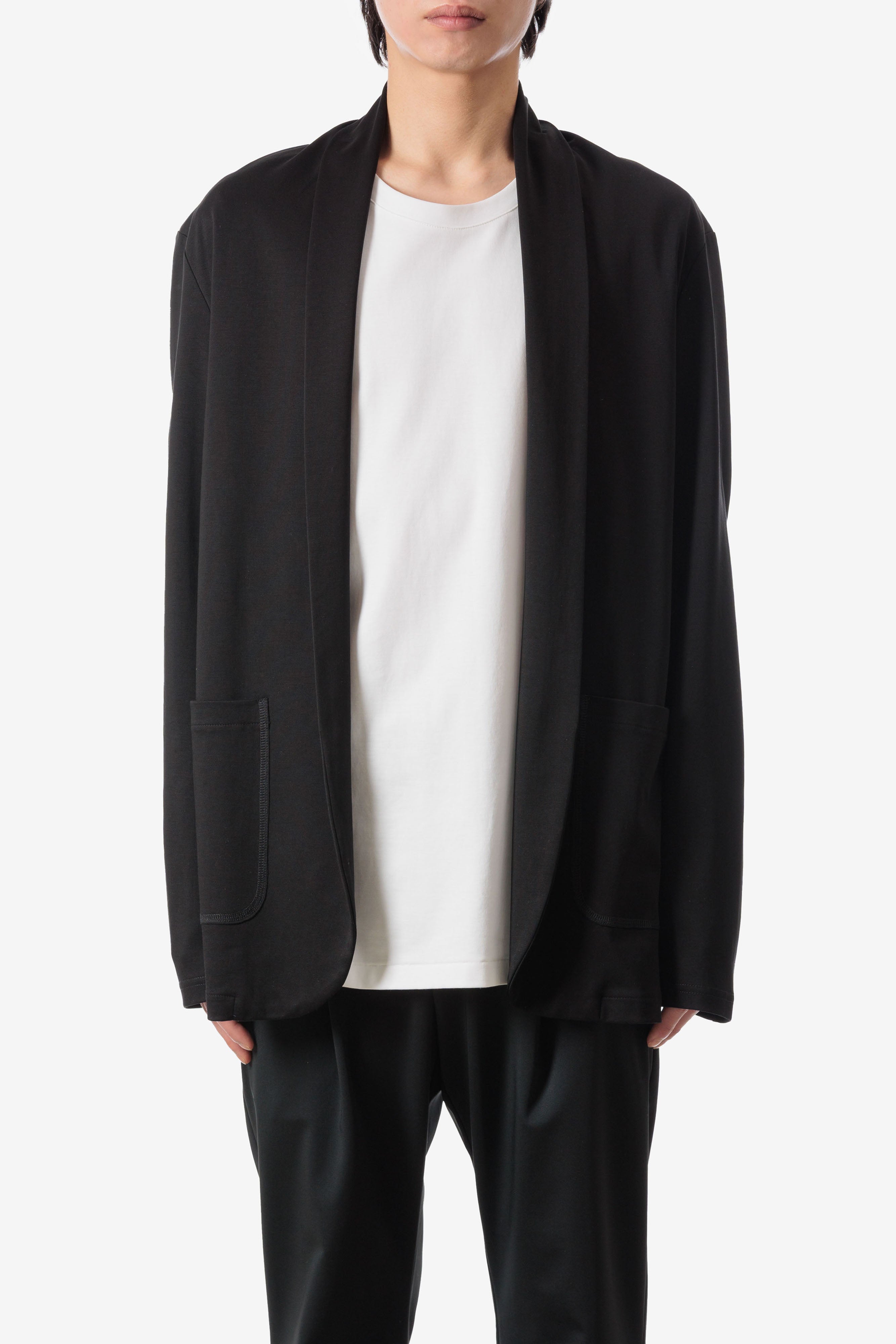 コットンダブルフェイス ストールカーディガン