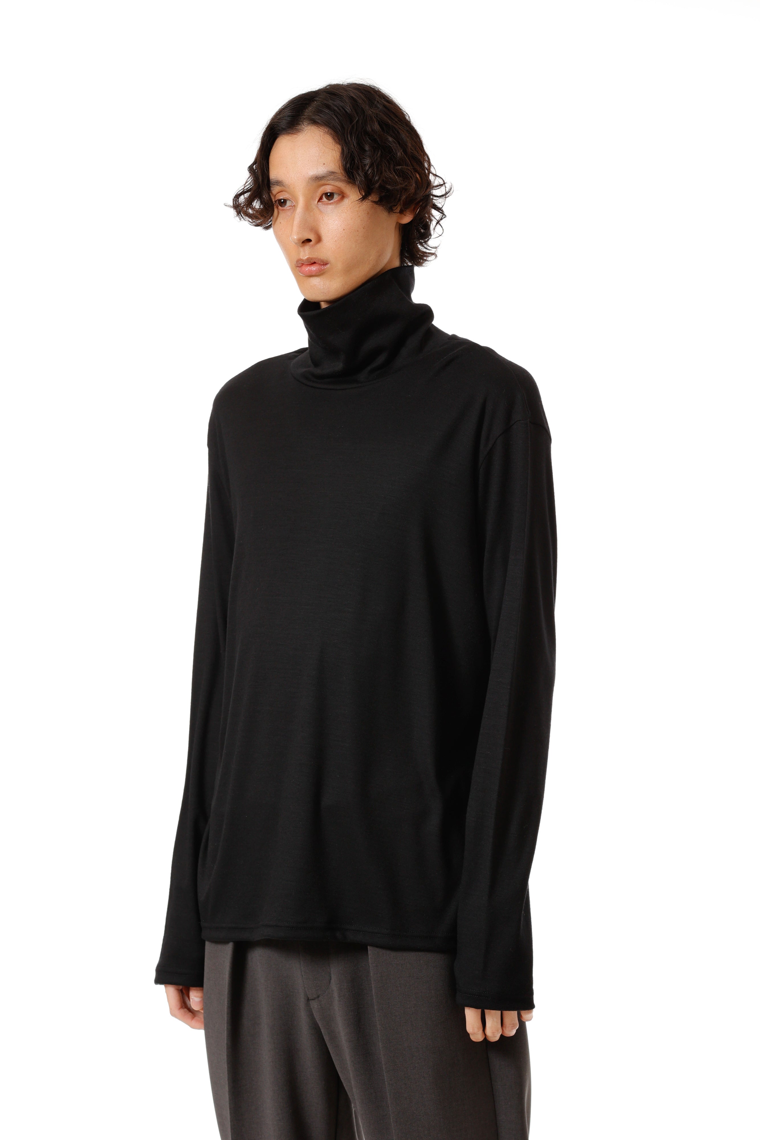AJ52-048 ウールスムース ハイネックタートルL/S カットソー