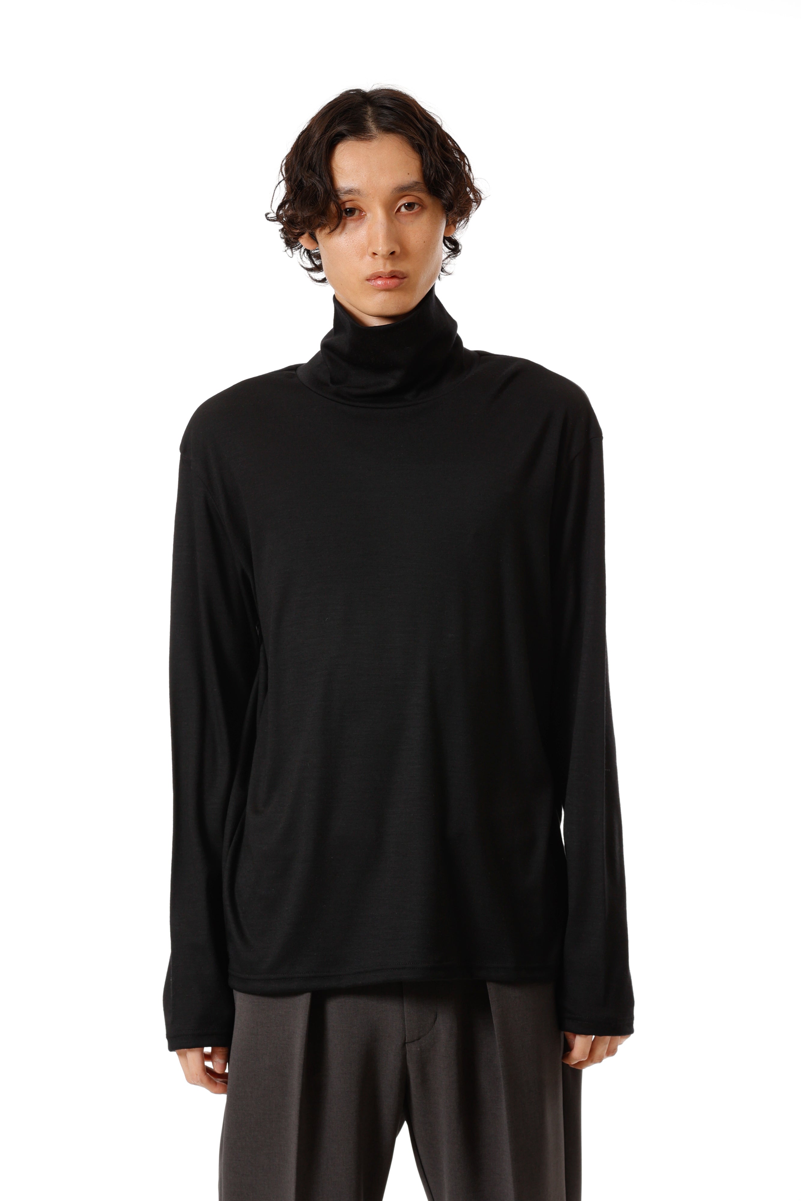 AJ52-048 ウールスムース ハイネックタートルL/S カットソー