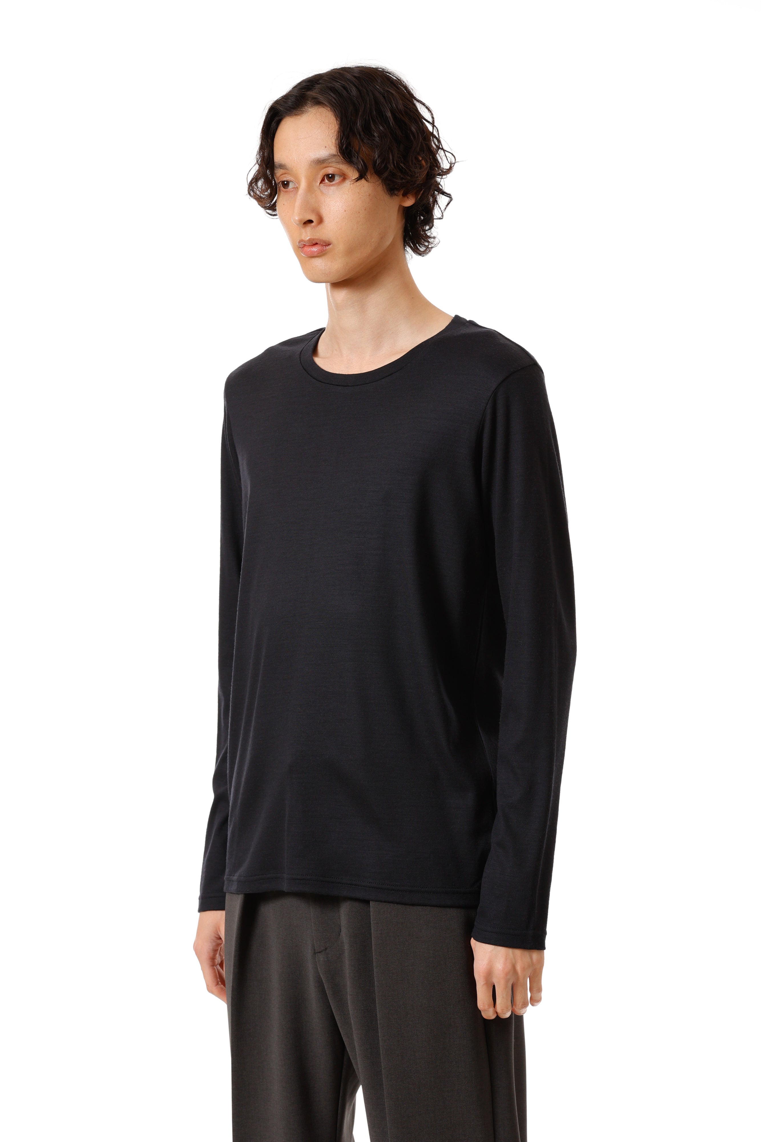 AJ52-049 ウールスムース スリムフィット L/S カットソー