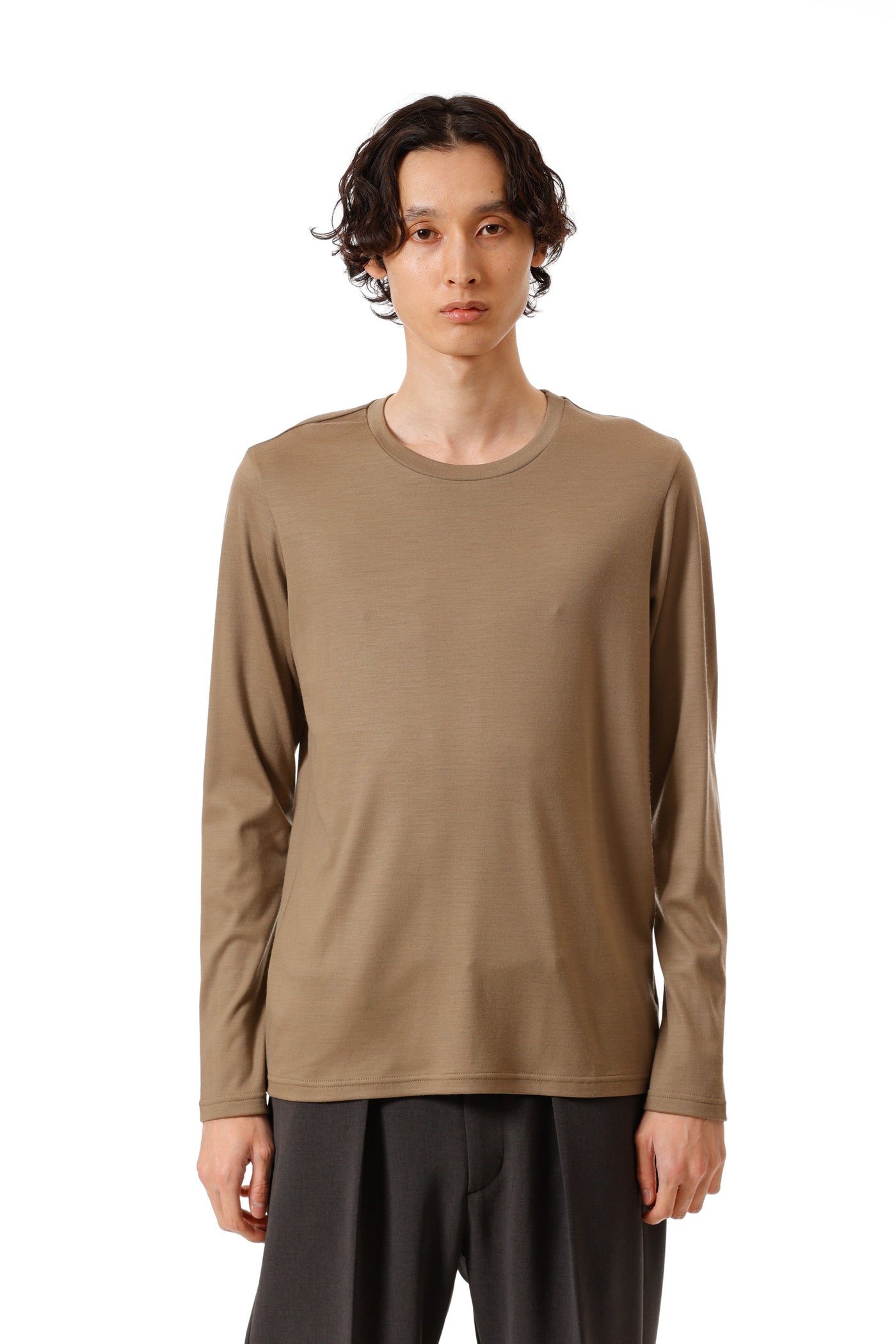 AJ52-049 ウールスムース スリムフィット L/S カットソー