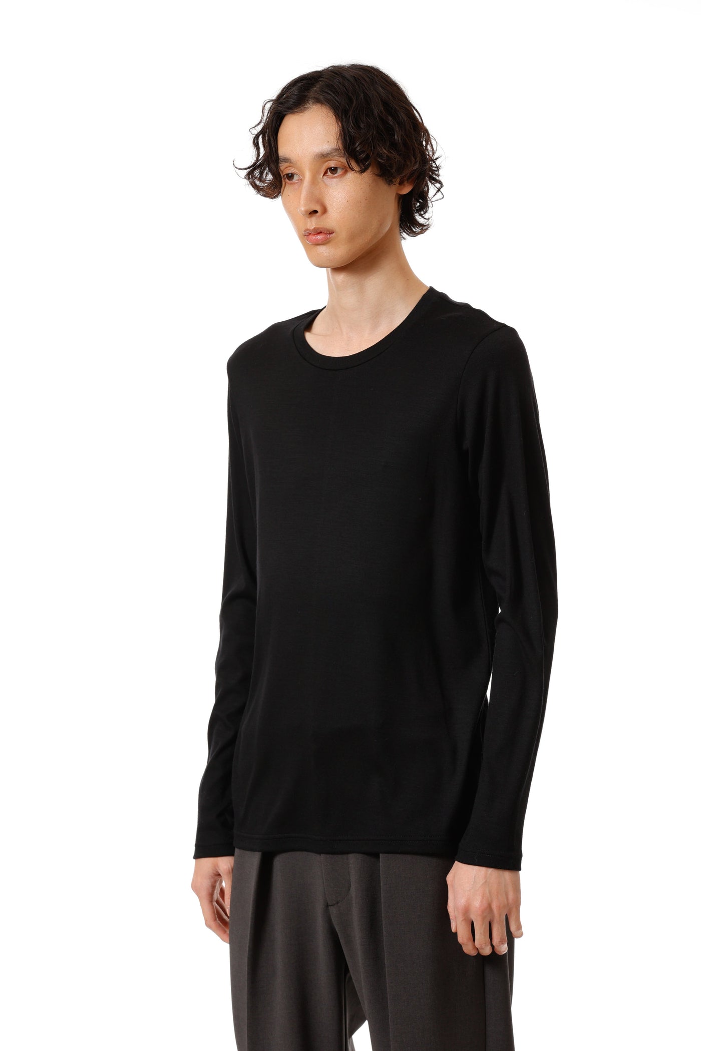 AJ52-049 ウールスムース スリムフィット L/S カットソー
